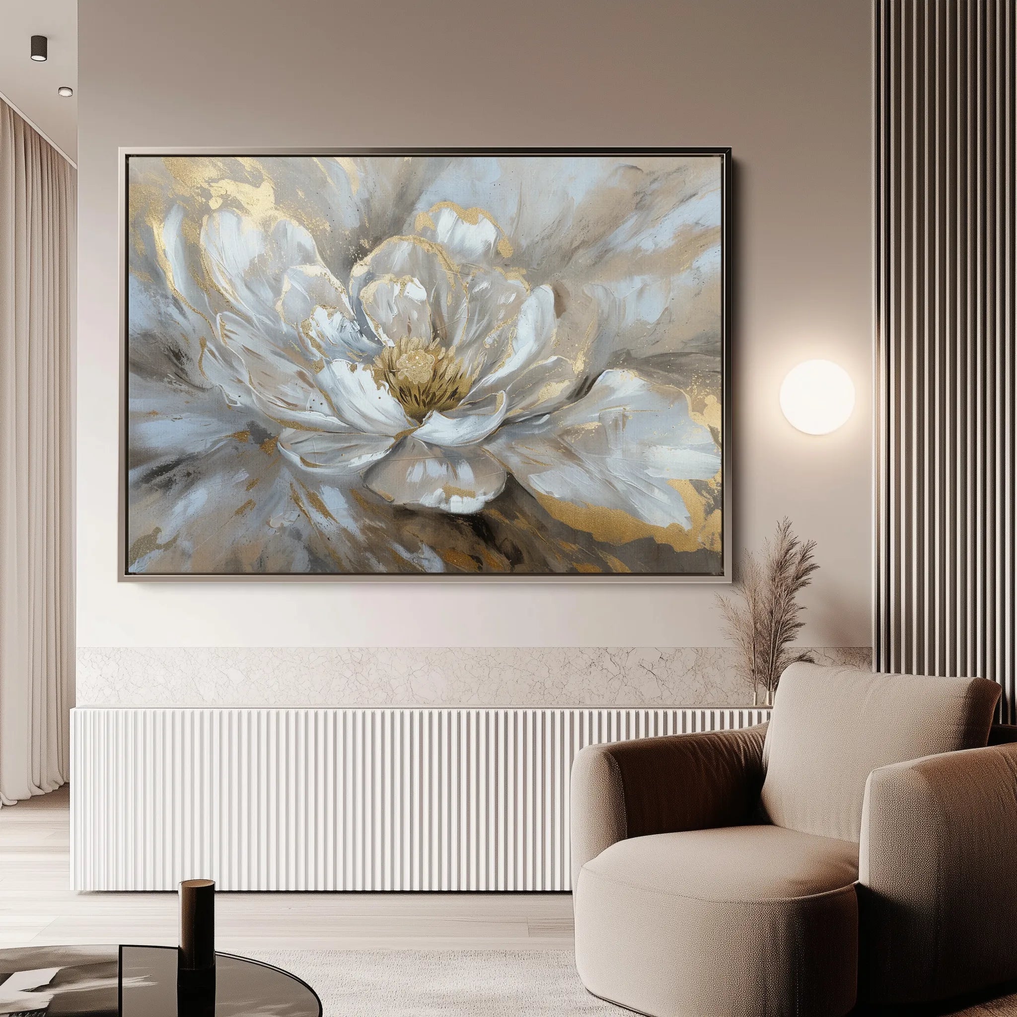 Floral 088 Canvas Art 60 x 40 cm / Black