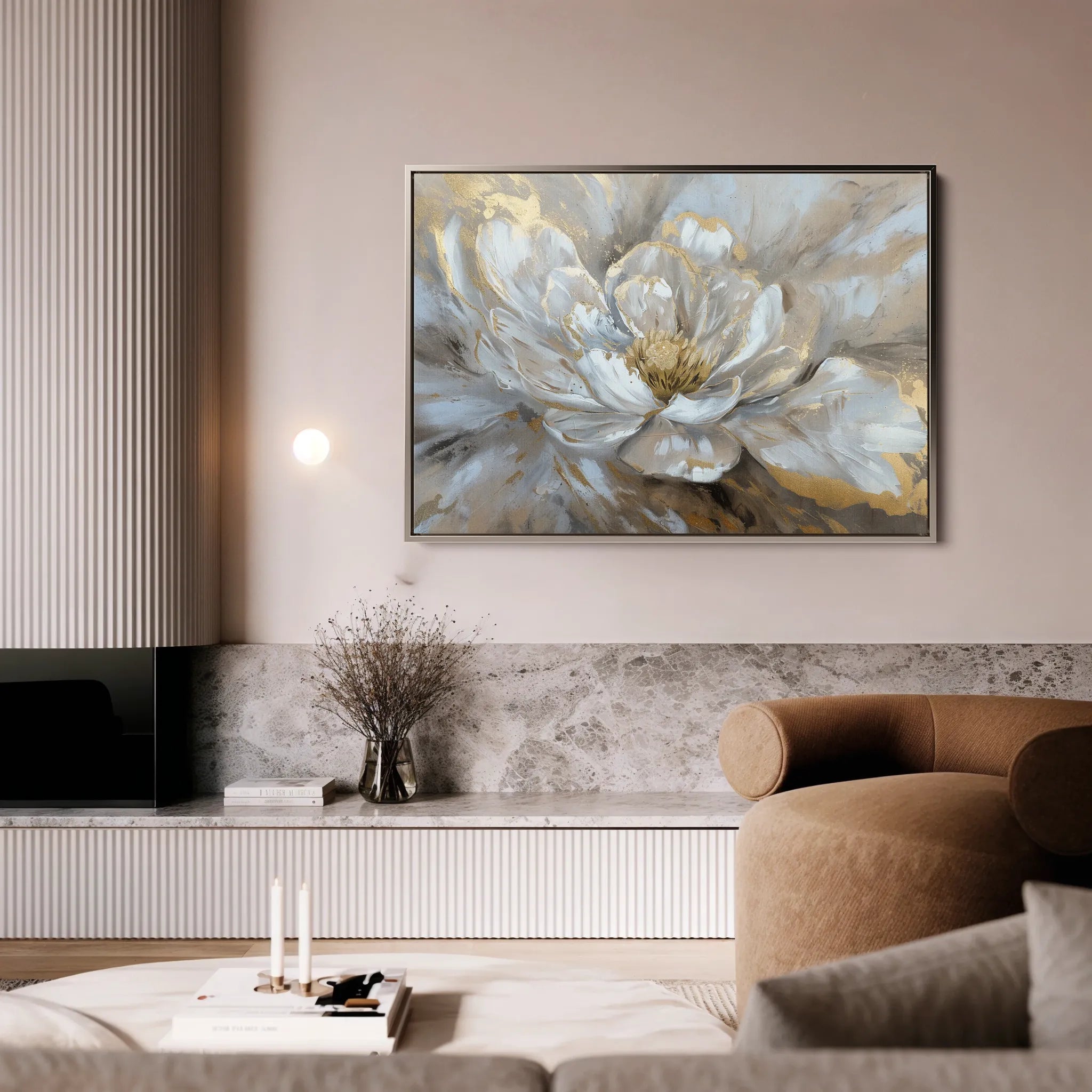 Floral 088 Canvas Art 60 x 40 cm / Black