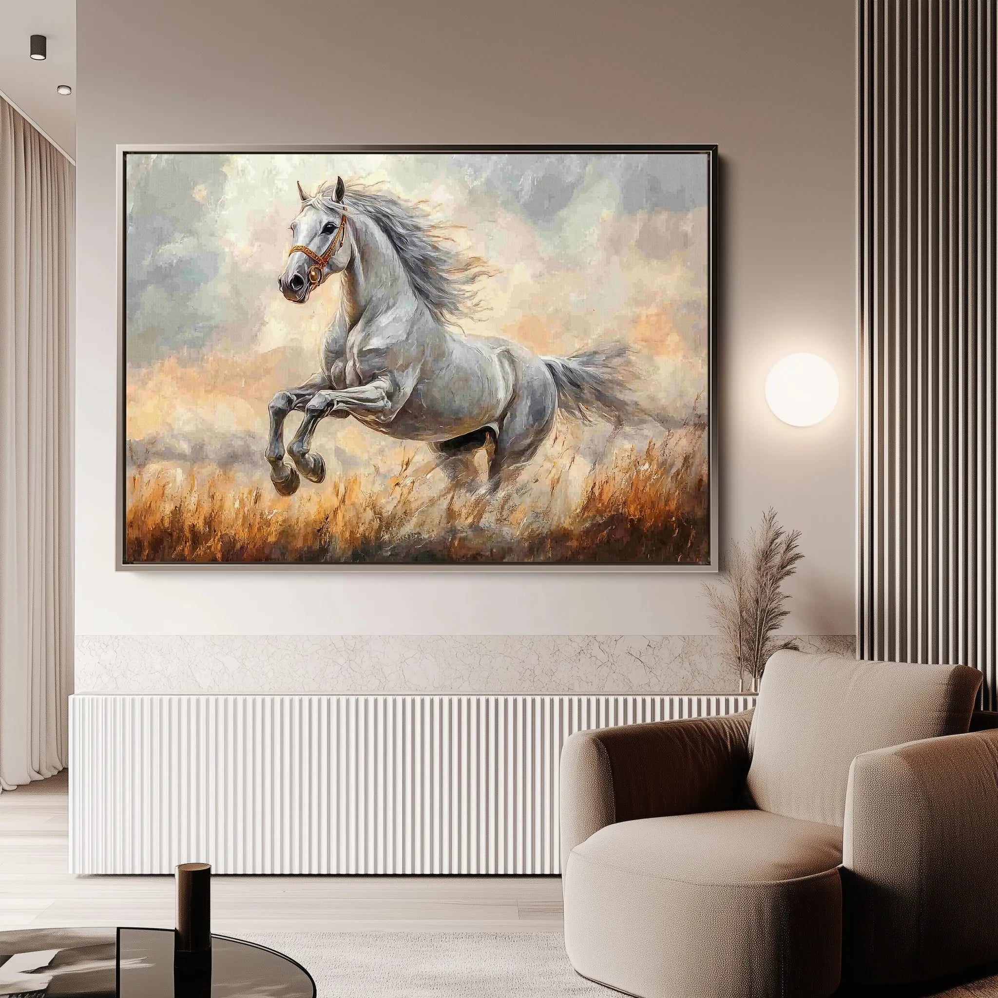 Horses 088 Canvas Art 60 x 40 cm / Black