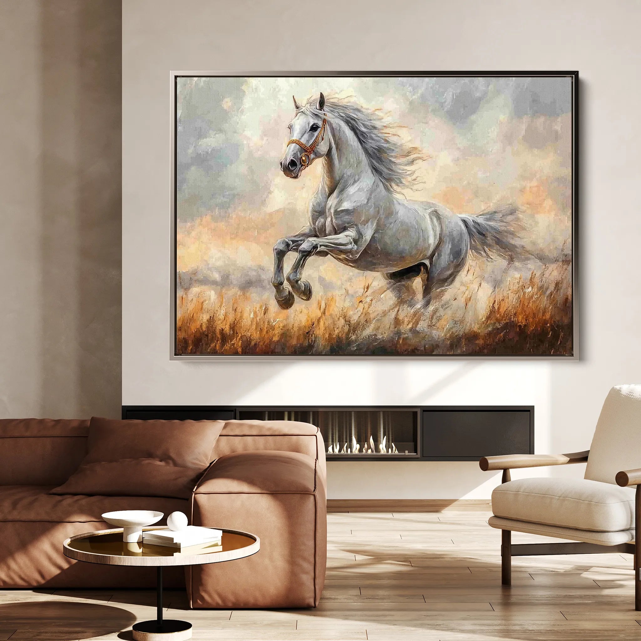 Horses 088 Canvas Art 60 x 40 cm / Black