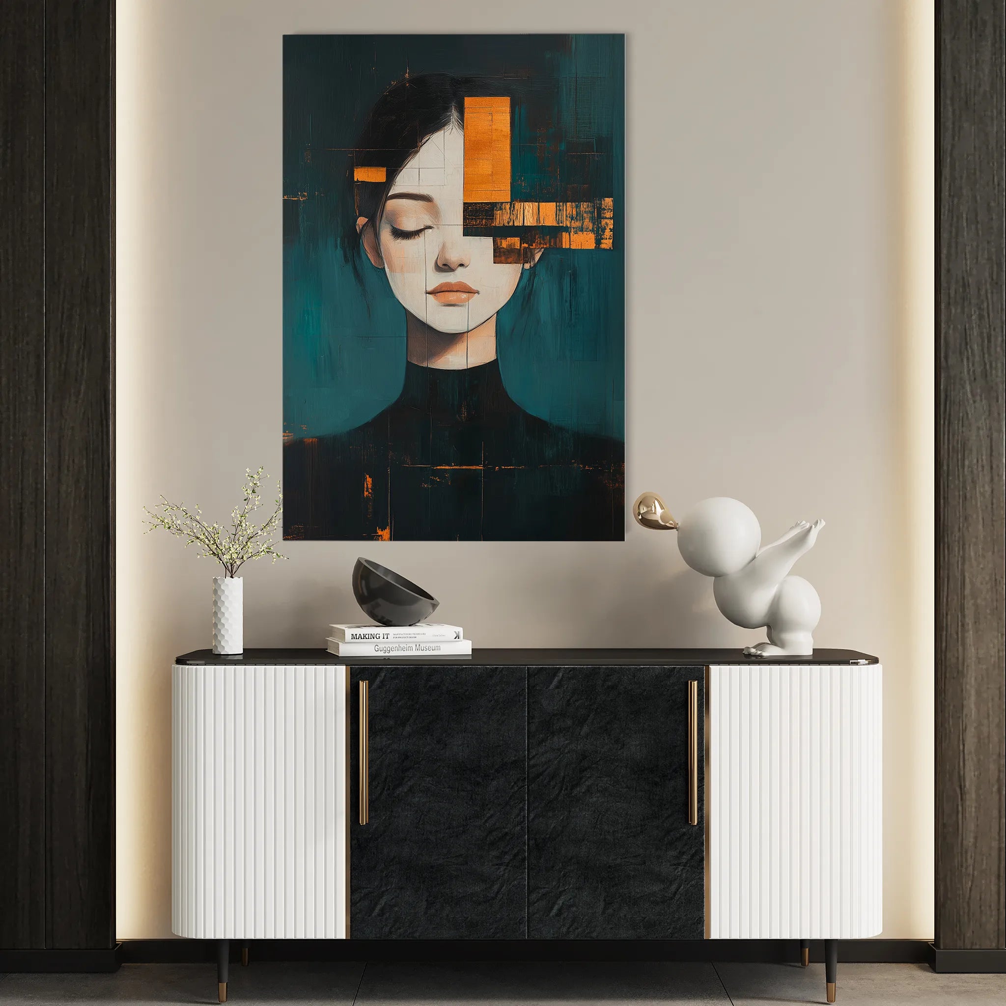 Portrait 088 Canvas Art 60 x 40 cm / Black