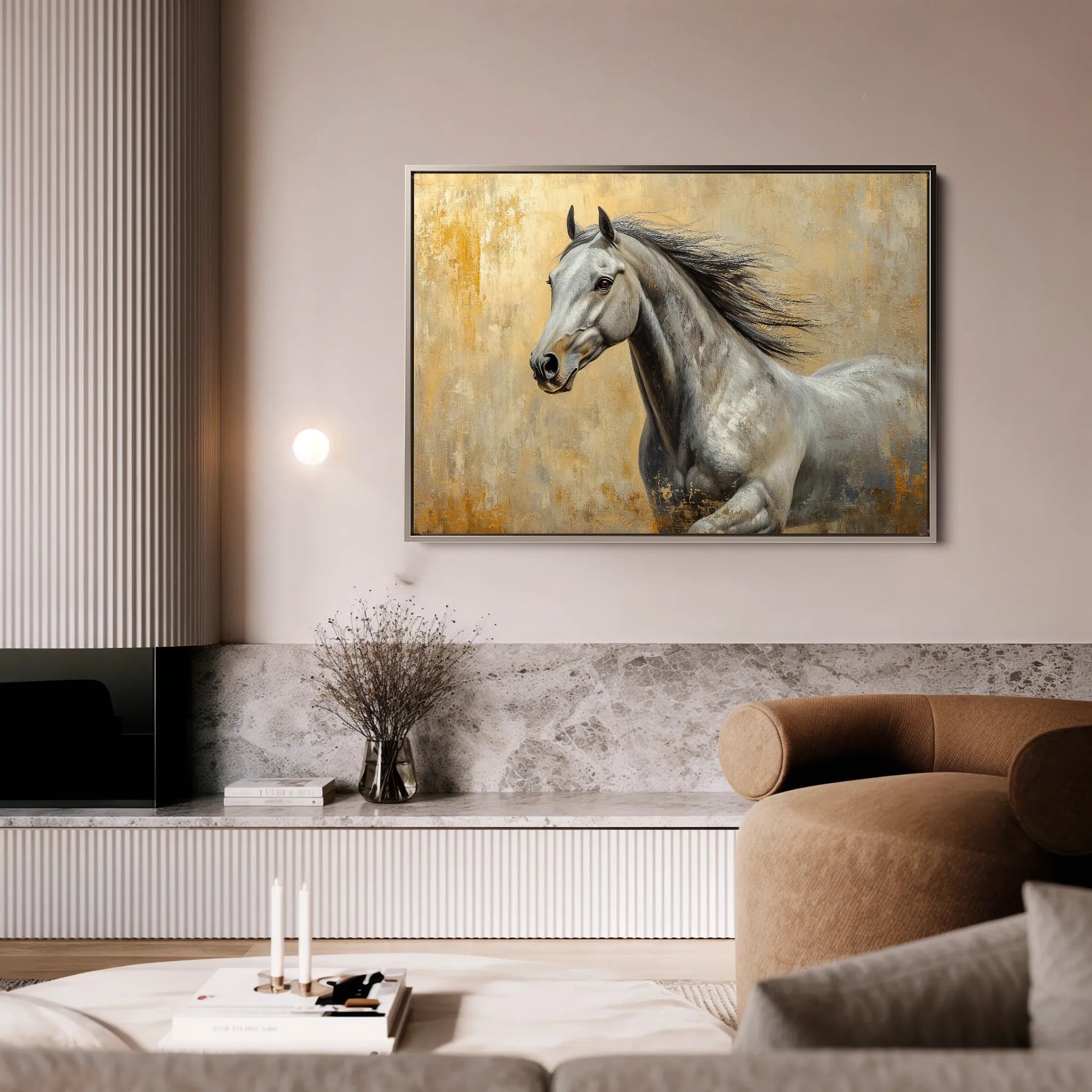 Horses 089 Canvas Art 60 x 40 cm / Black