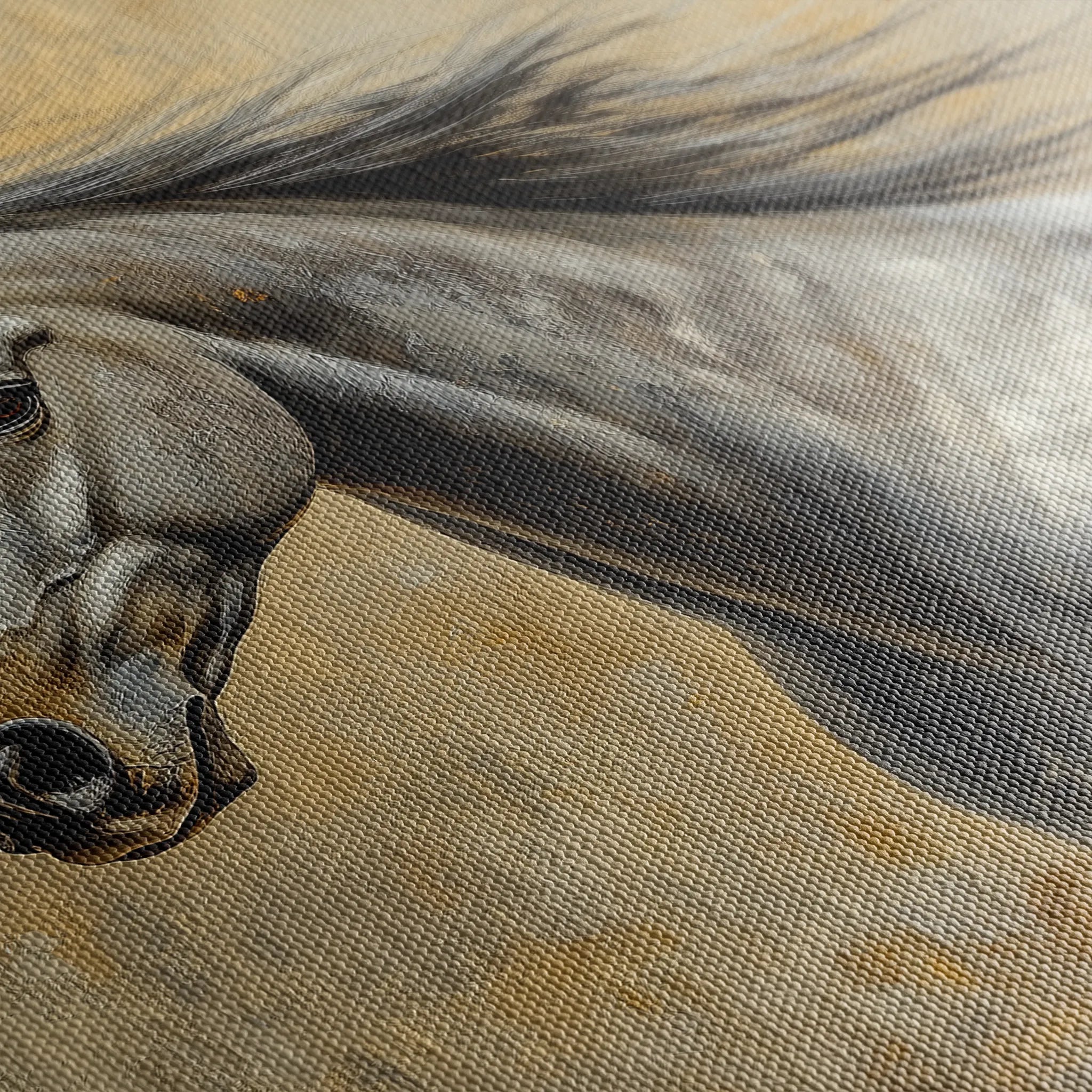Horses 089 Canvas Art 60 x 40 cm / Black