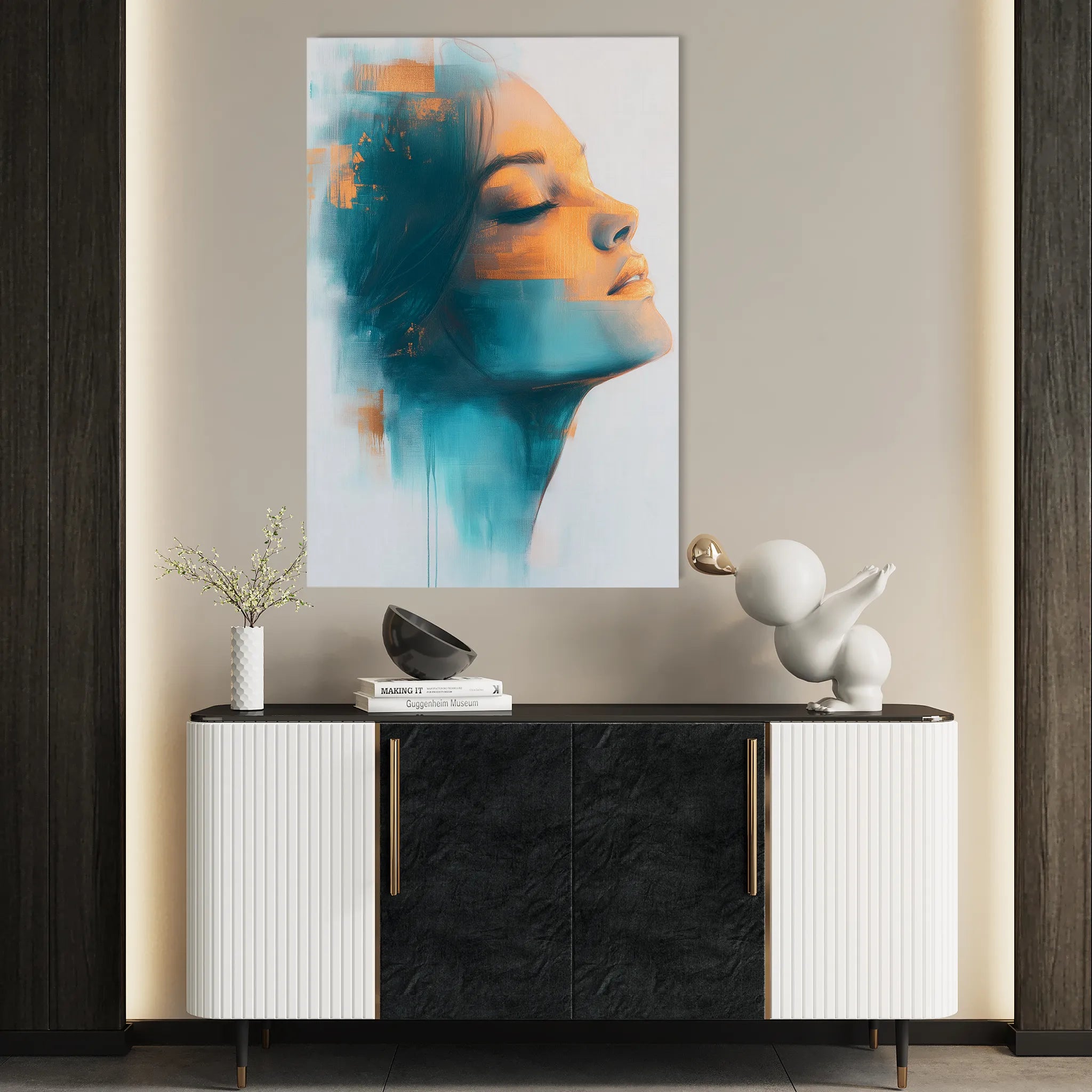 Portrait 089 Canvas Art 60 x 40 cm / Black