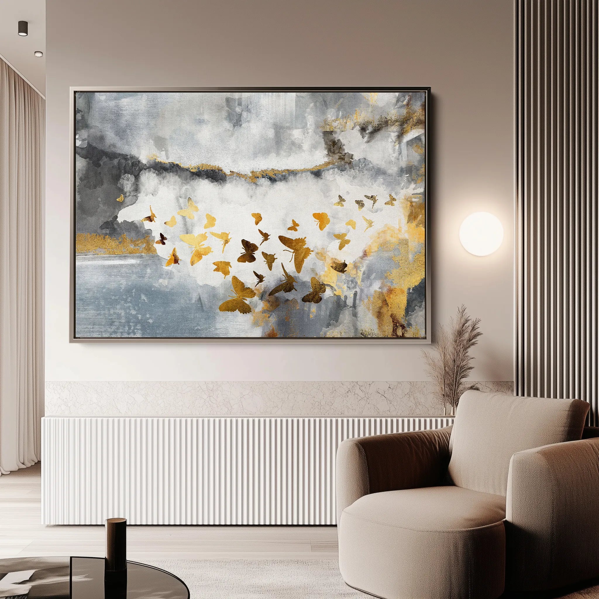 Abstract 090 Canvas Art 60 x 40 cm / Black