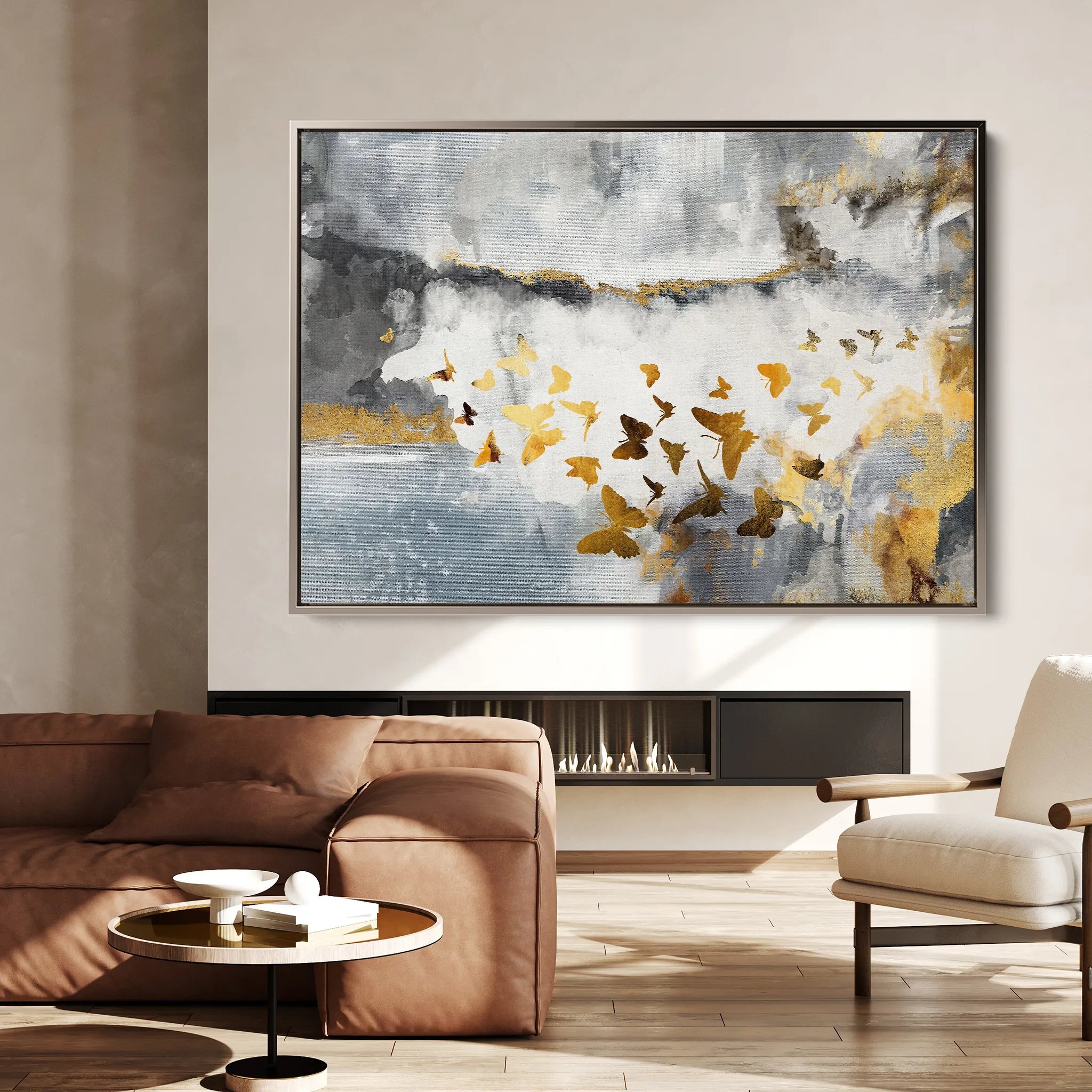 Abstract 090 Canvas Art 60 x 40 cm / Black