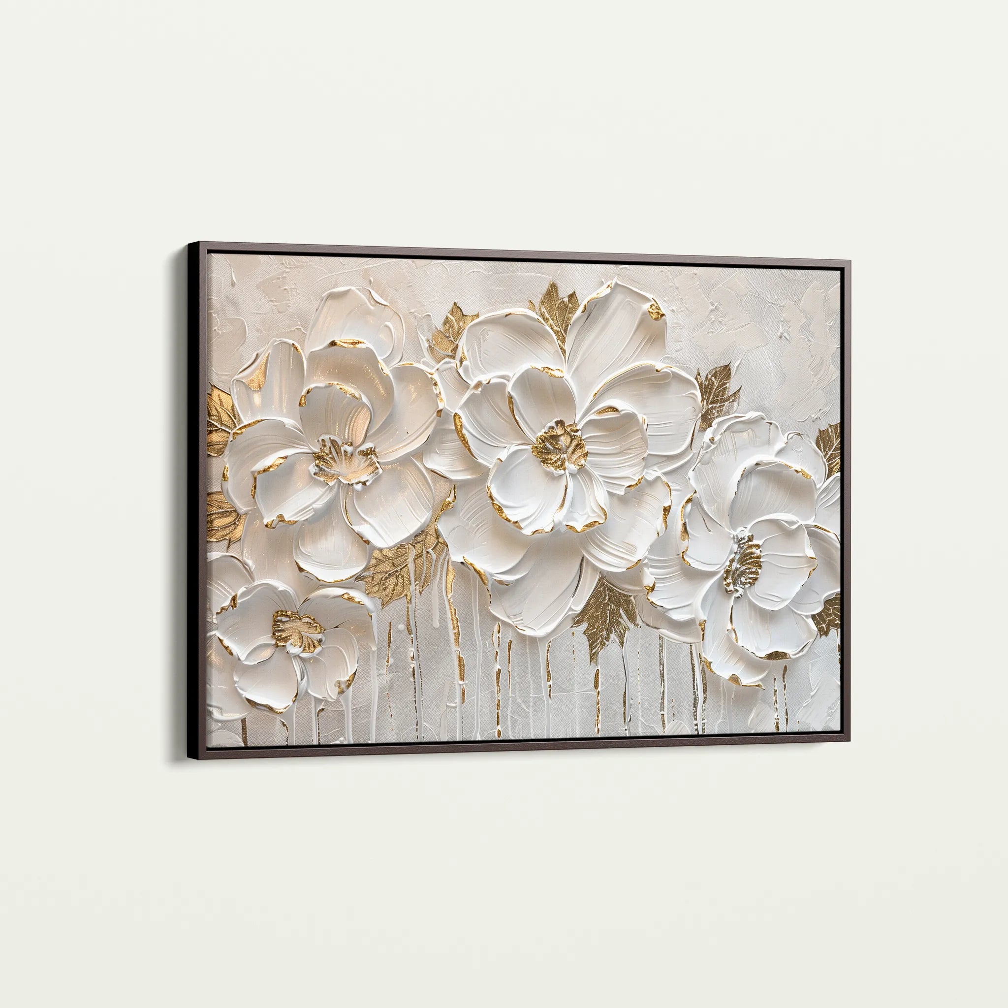 Floral 090 Canvas Art 60 x 40 cm / Black