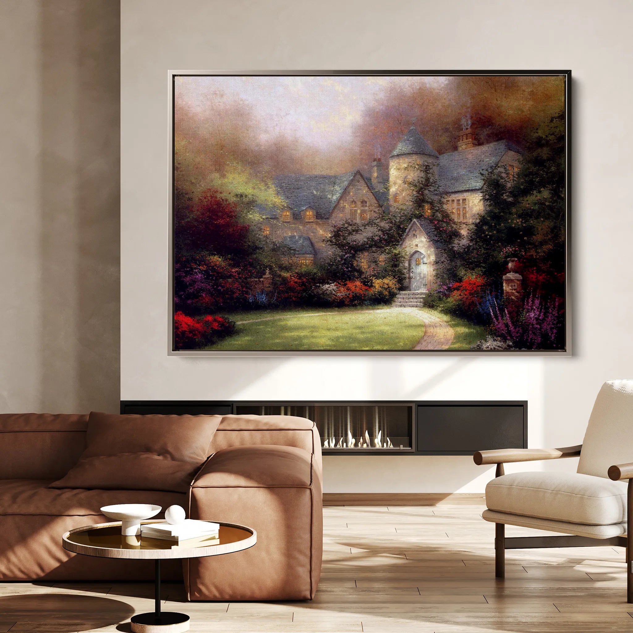 Landscape 091 Canvas Art 60 x 40 cm / Black