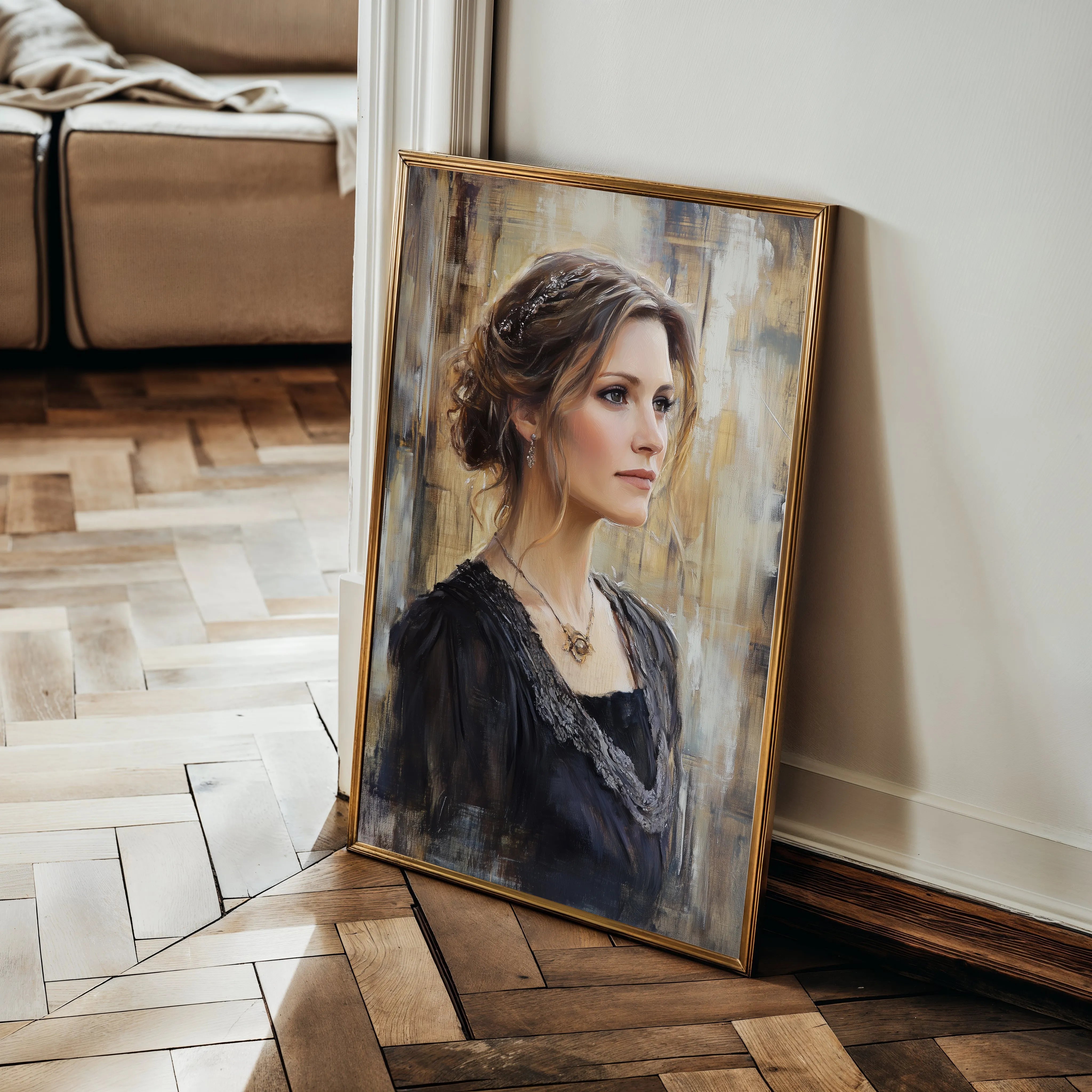 Portrait 091 Canvas Art 60 x 40 cm / Black