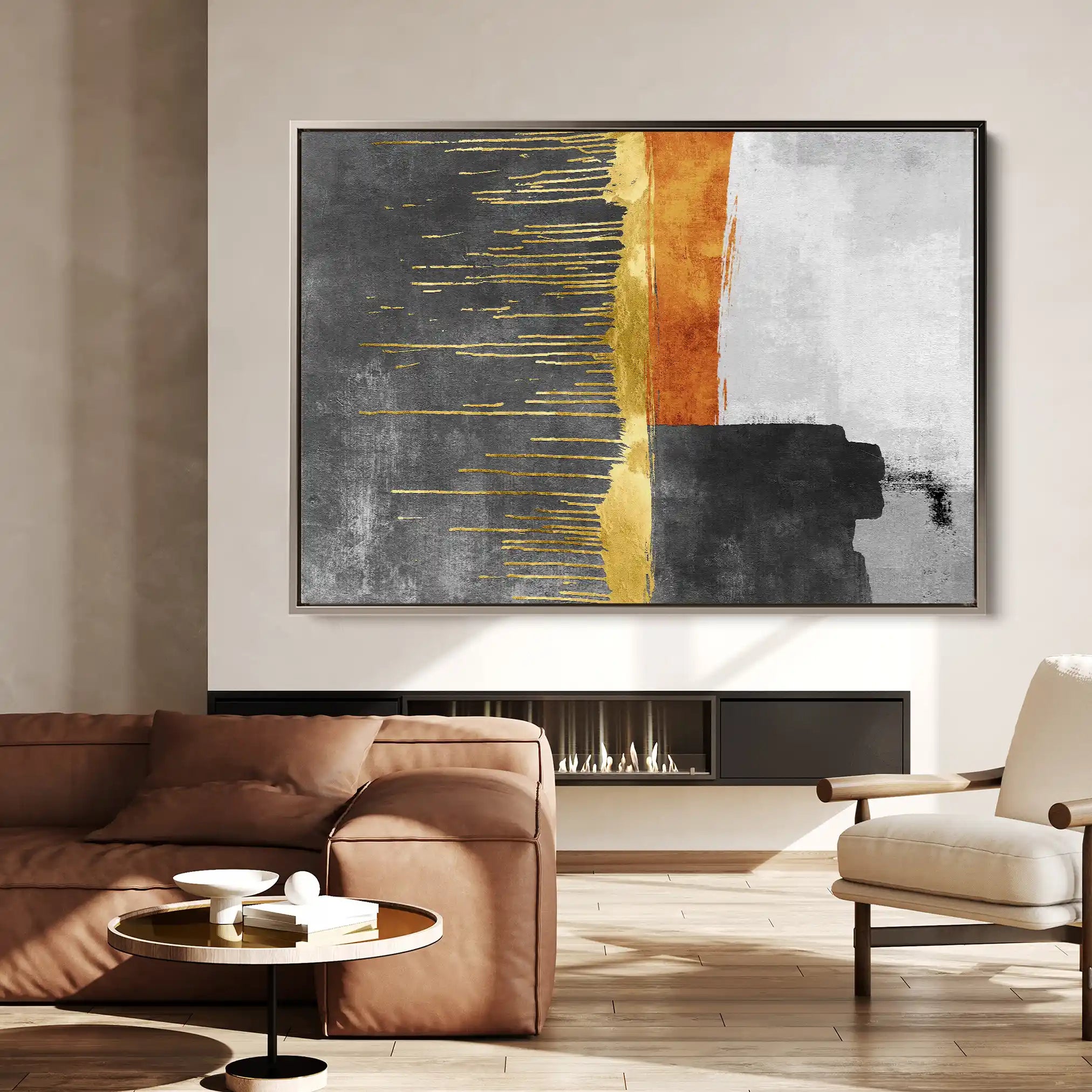 Abstract 092 Canvas Art 60 x 40 cm / Black