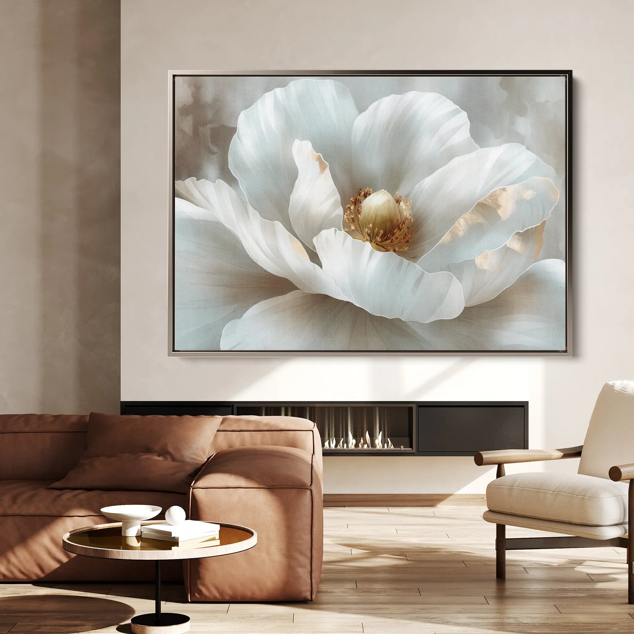 Floral 092 Canvas Art 60 x 40 cm / Black
