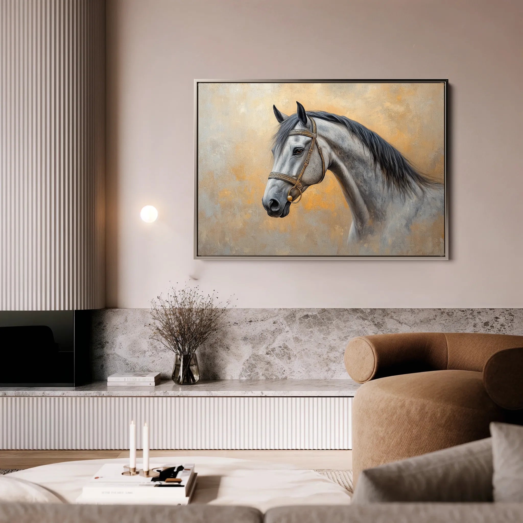 Horses 092 Canvas Art 60 x 40 cm / Black