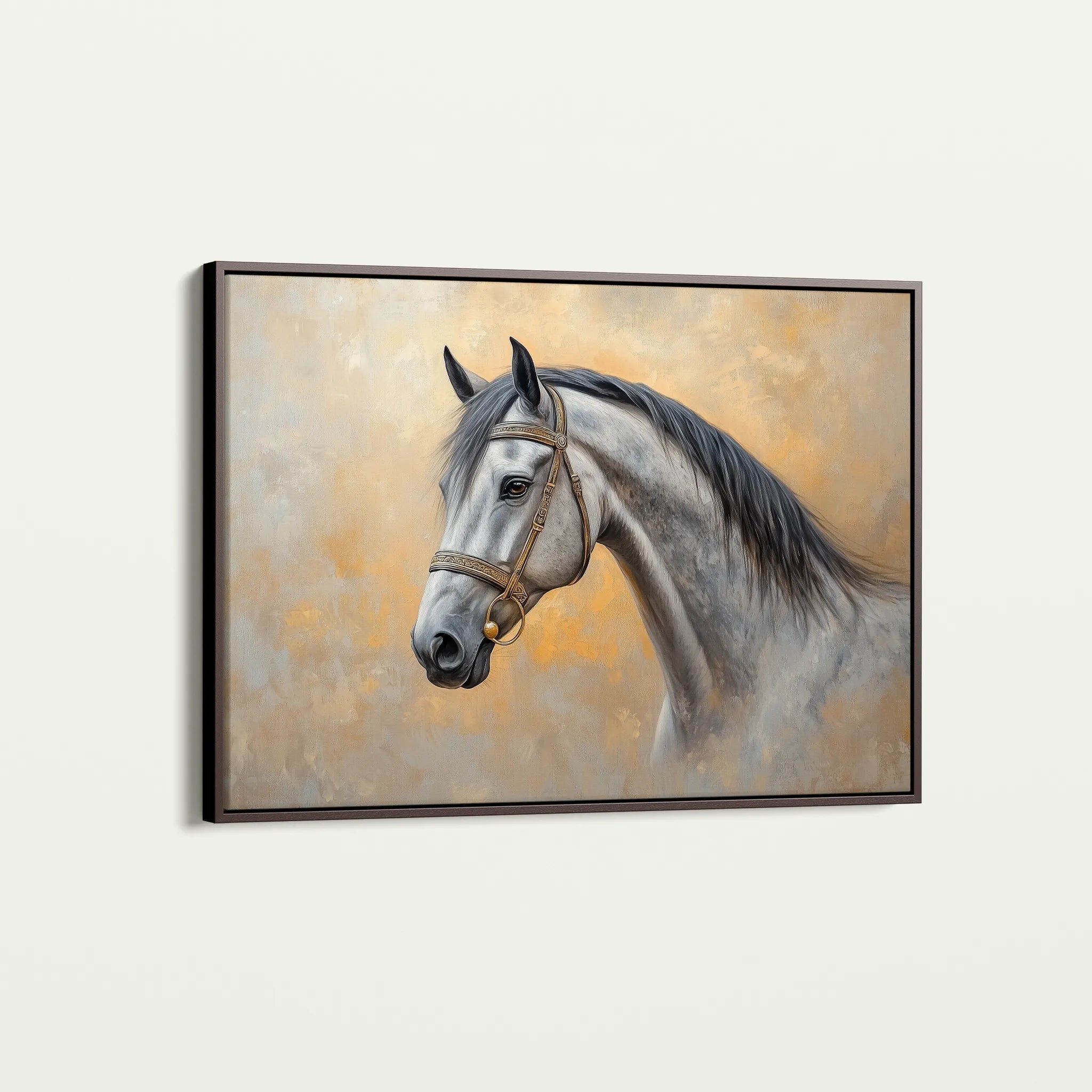 Horses 092 Canvas Art 60 x 40 cm / Black
