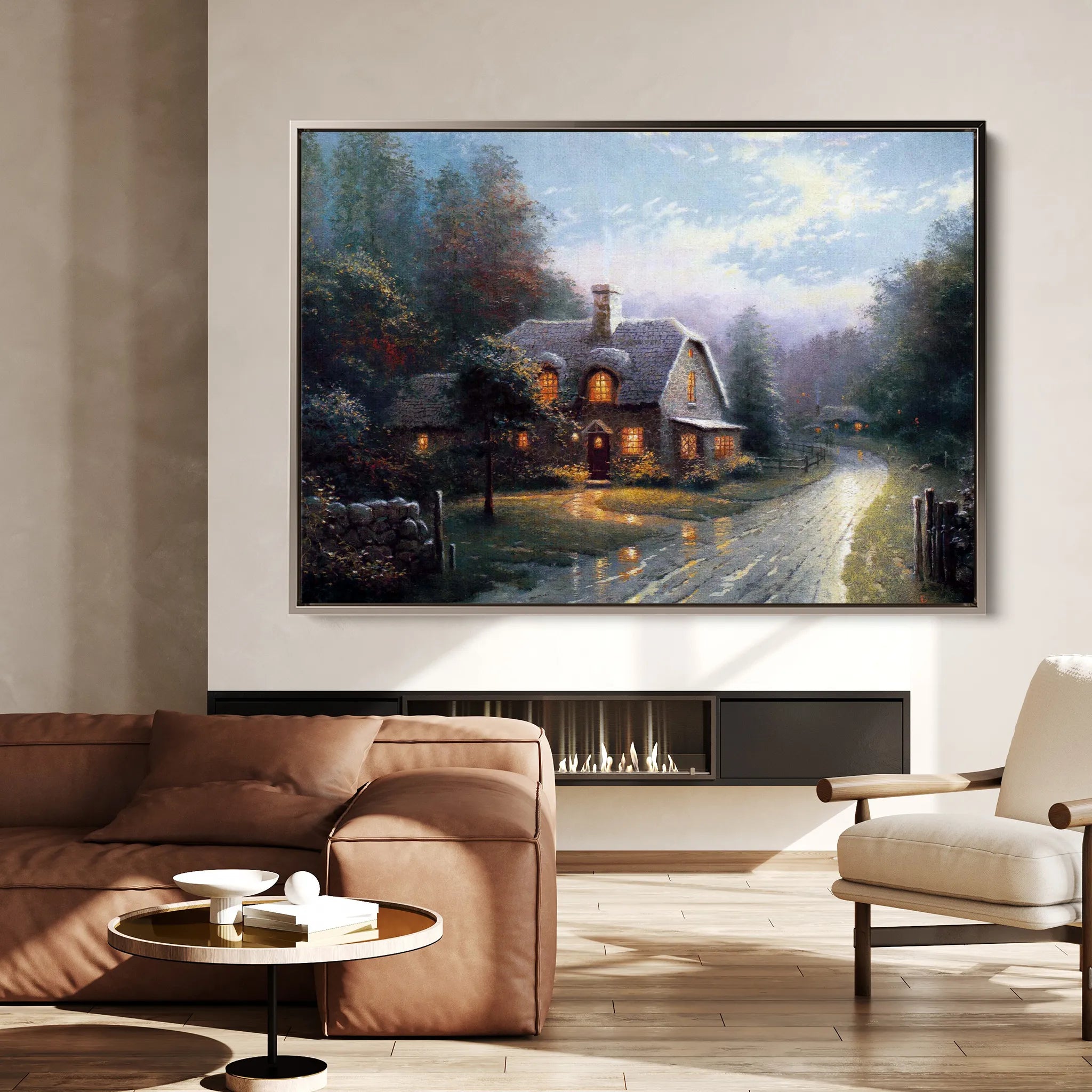 Landscape 092 Canvas Art 60 x 40 cm / Black