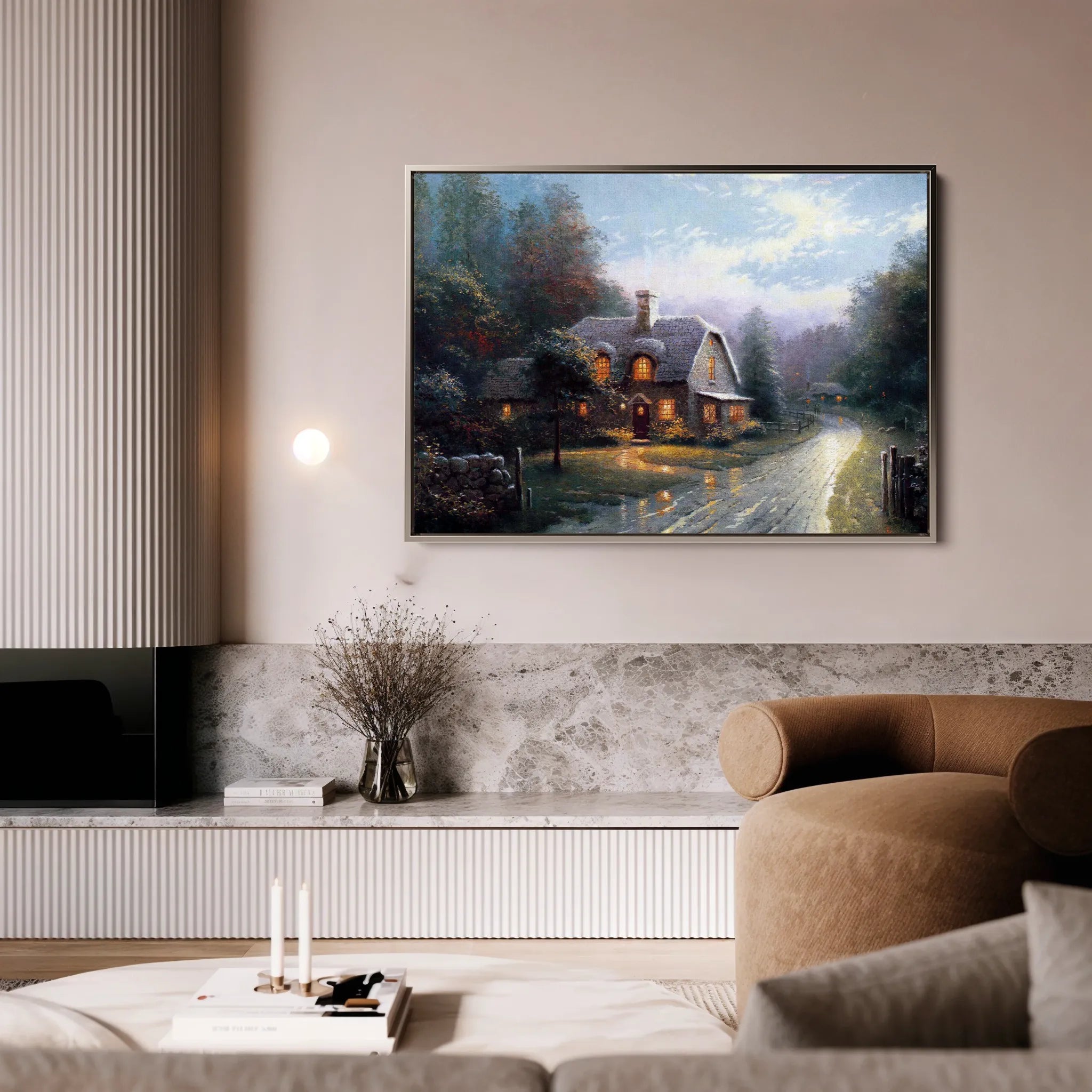 Landscape 092 Canvas Art 60 x 40 cm / Black
