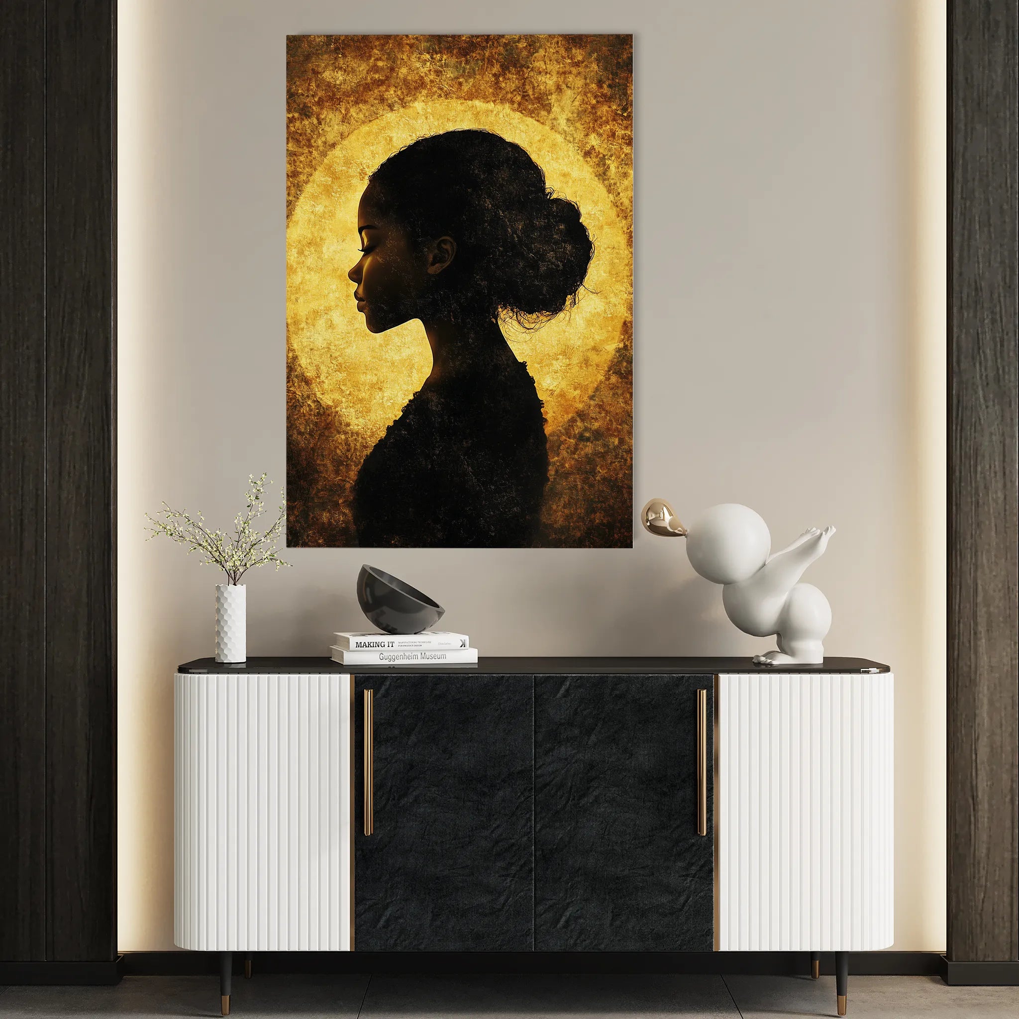 Portrait 092 Canvas Art 60 x 40 cm / Black