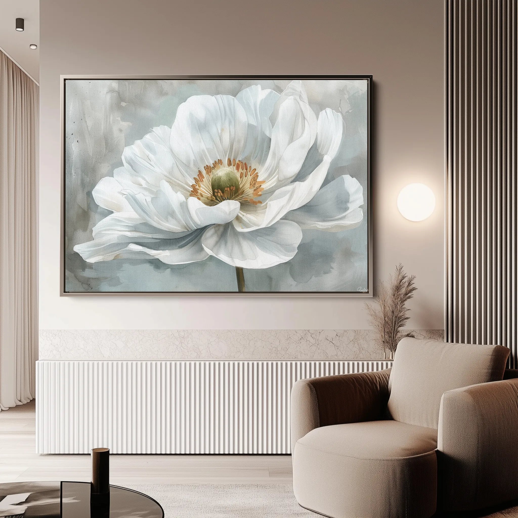 Floral 093 Canvas Art 60 x 40 cm / Black