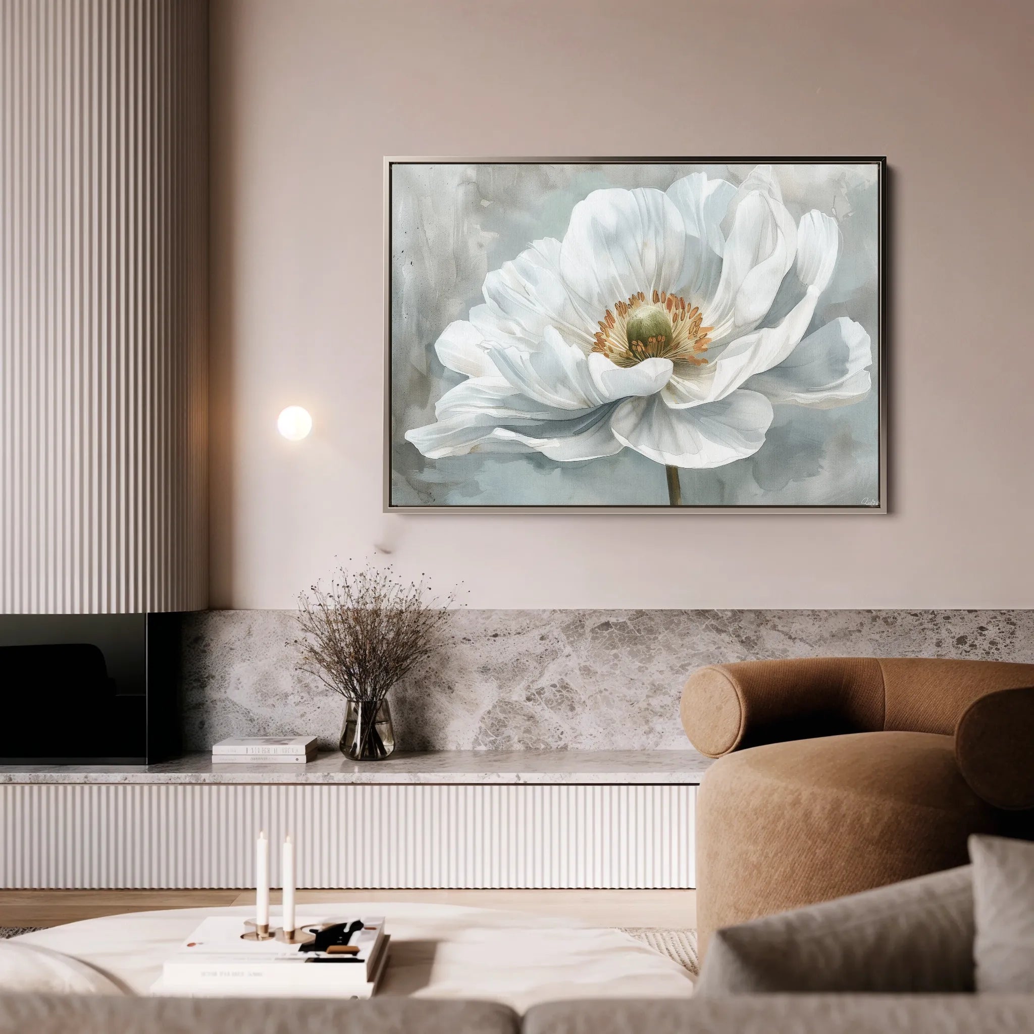 Floral 093 Canvas Art 60 x 40 cm / Black
