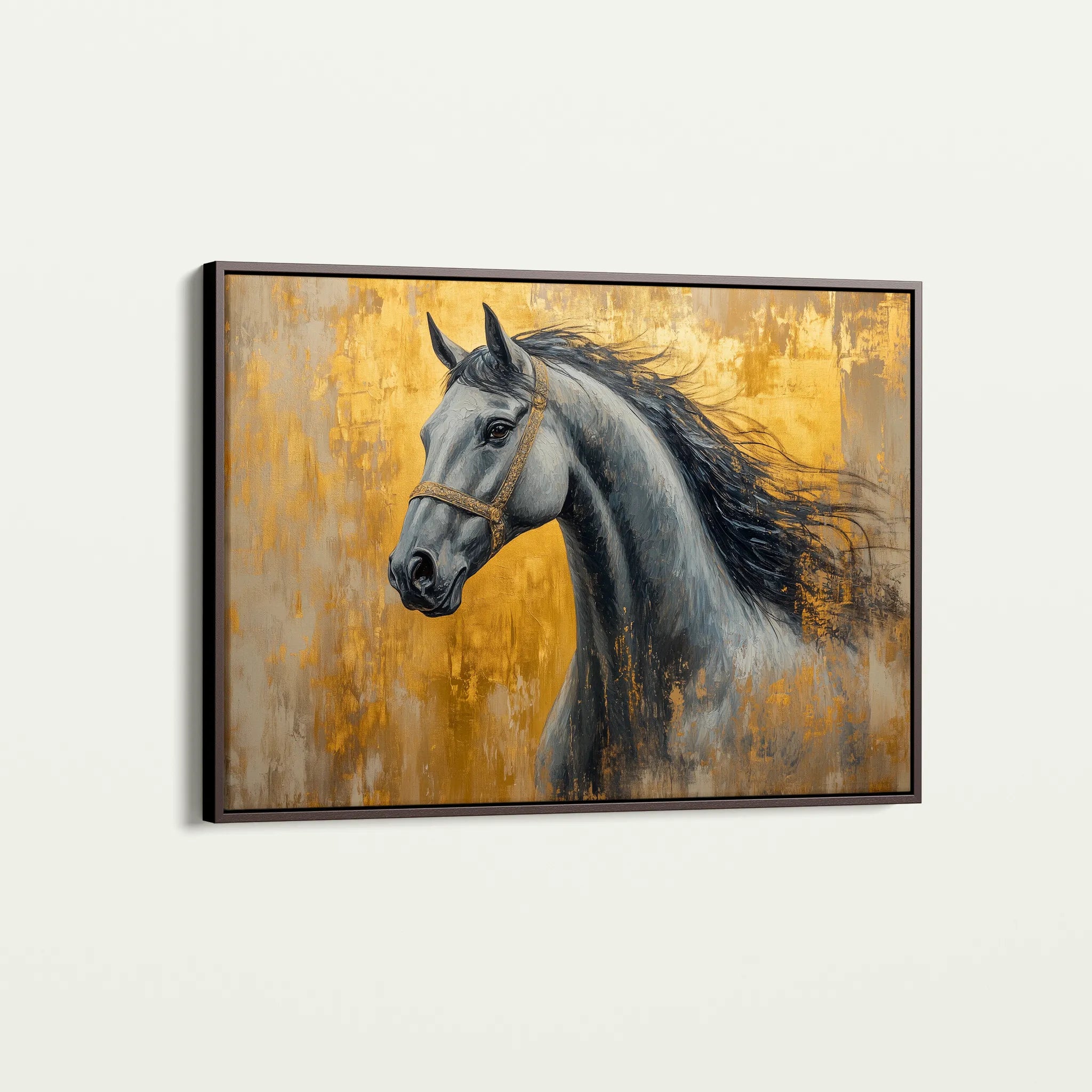 Horses 093 Canvas Art 60 x 40 cm / Black