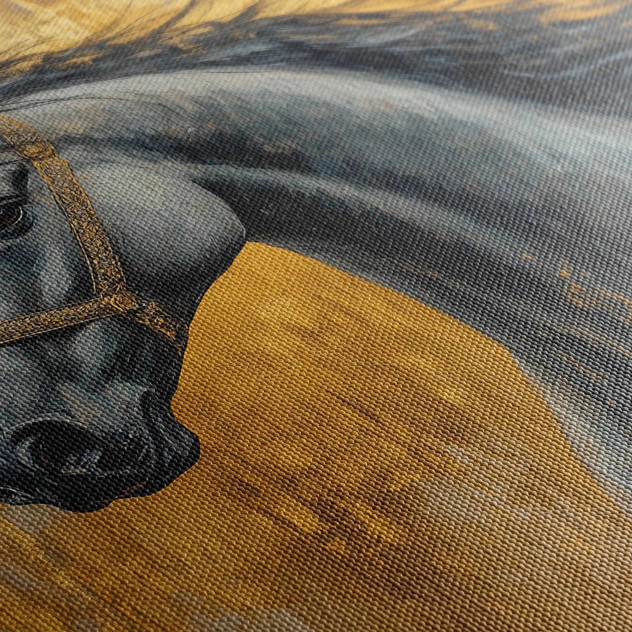 Horses 093 Canvas Art 60 x 40 cm / Black