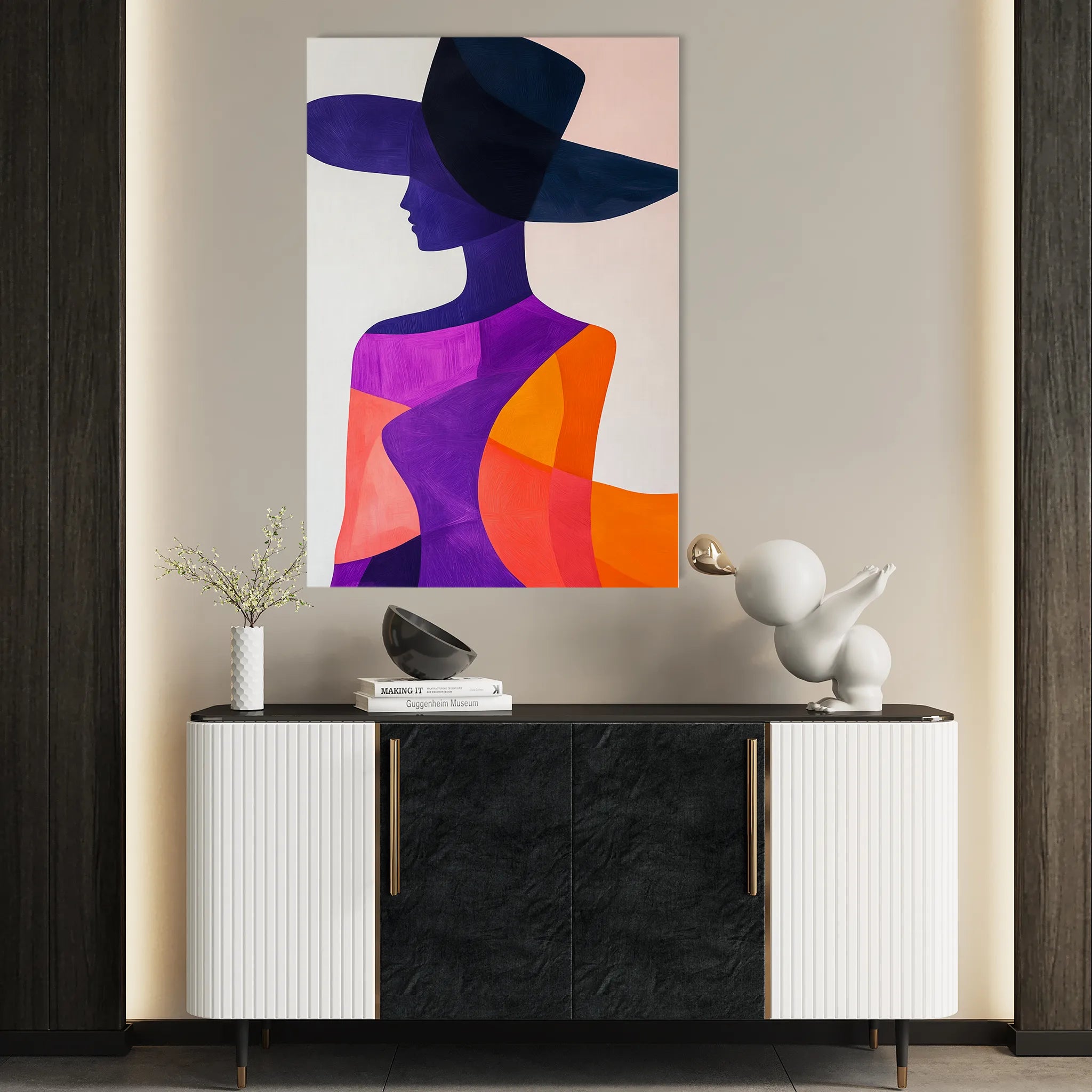 Portrait 093 Canvas Art 60 x 40 cm / Black