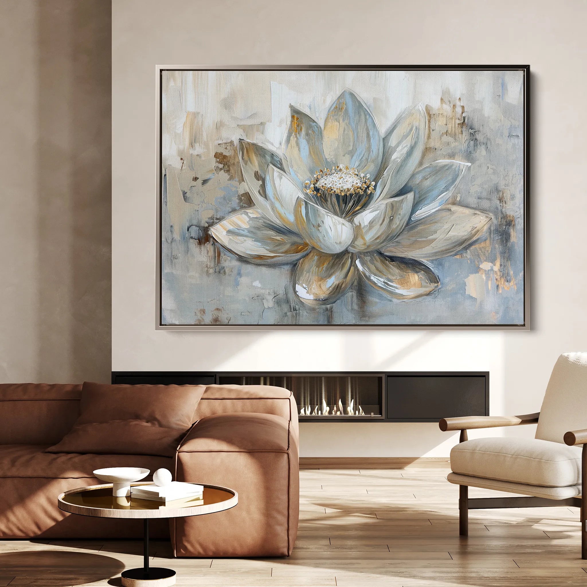 Floral 094 Canvas Art 60 x 40 cm / Black