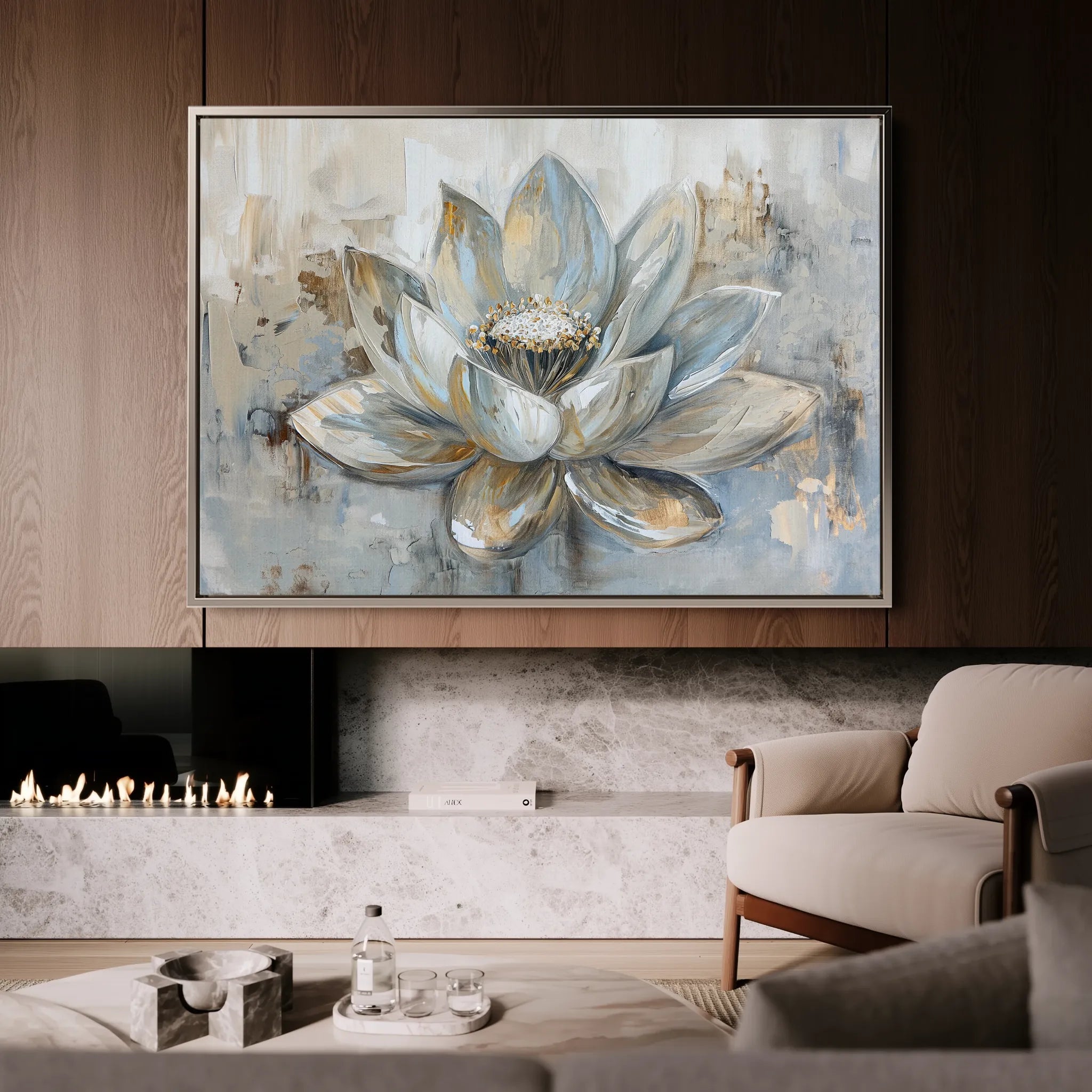 Floral 094 Canvas Art 60 x 40 cm / Black