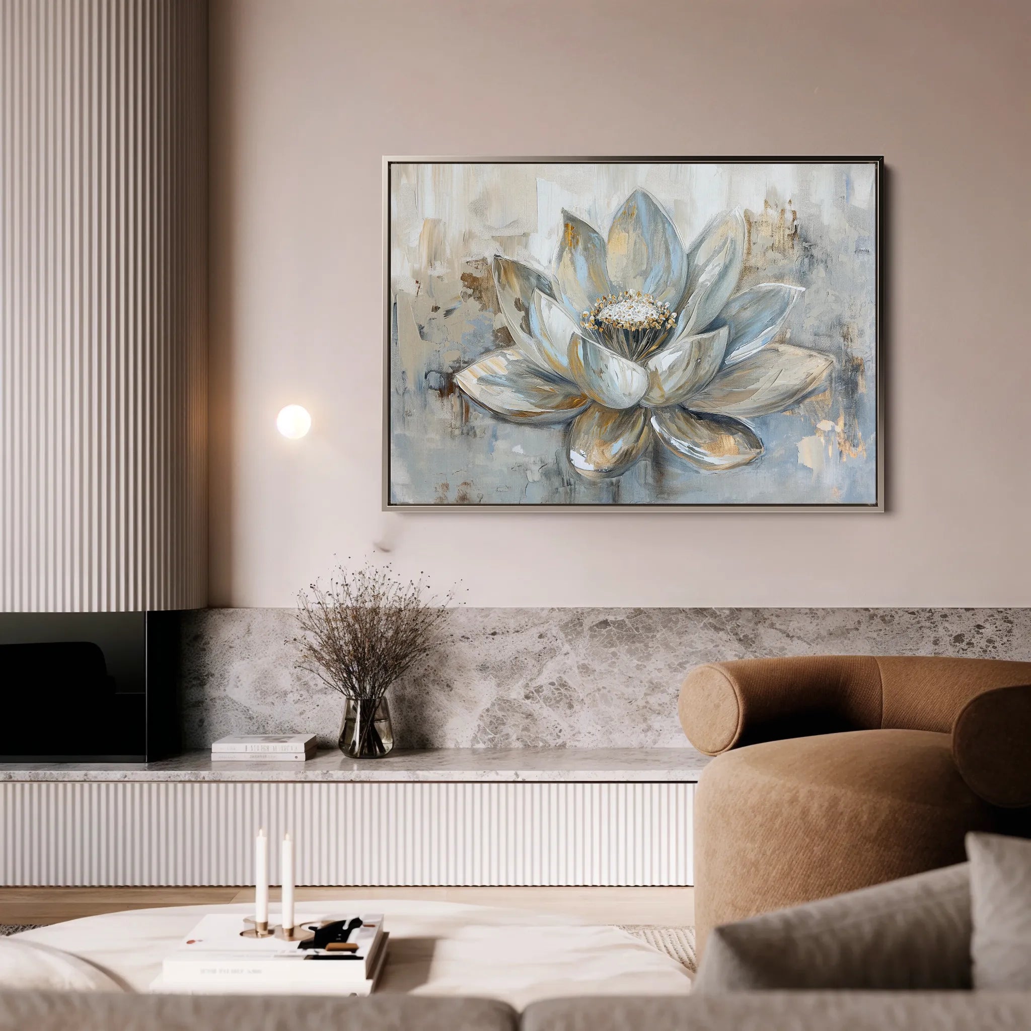 Floral 094 Canvas Art 60 x 40 cm / Black