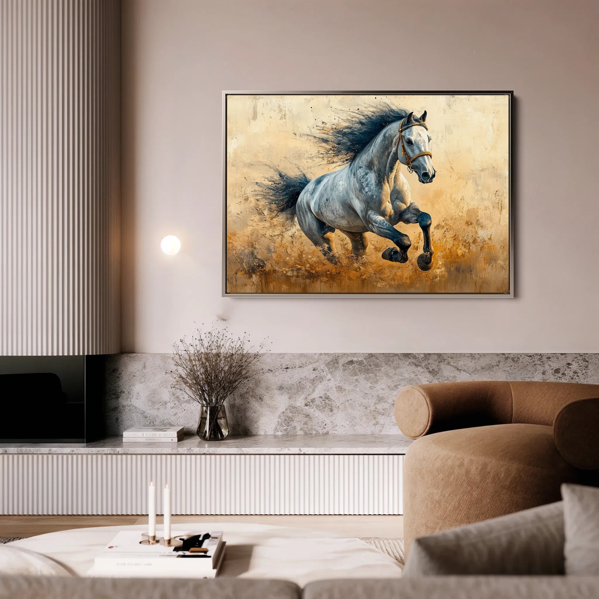 Horses 094 Canvas Art 60 x 40 cm / Black