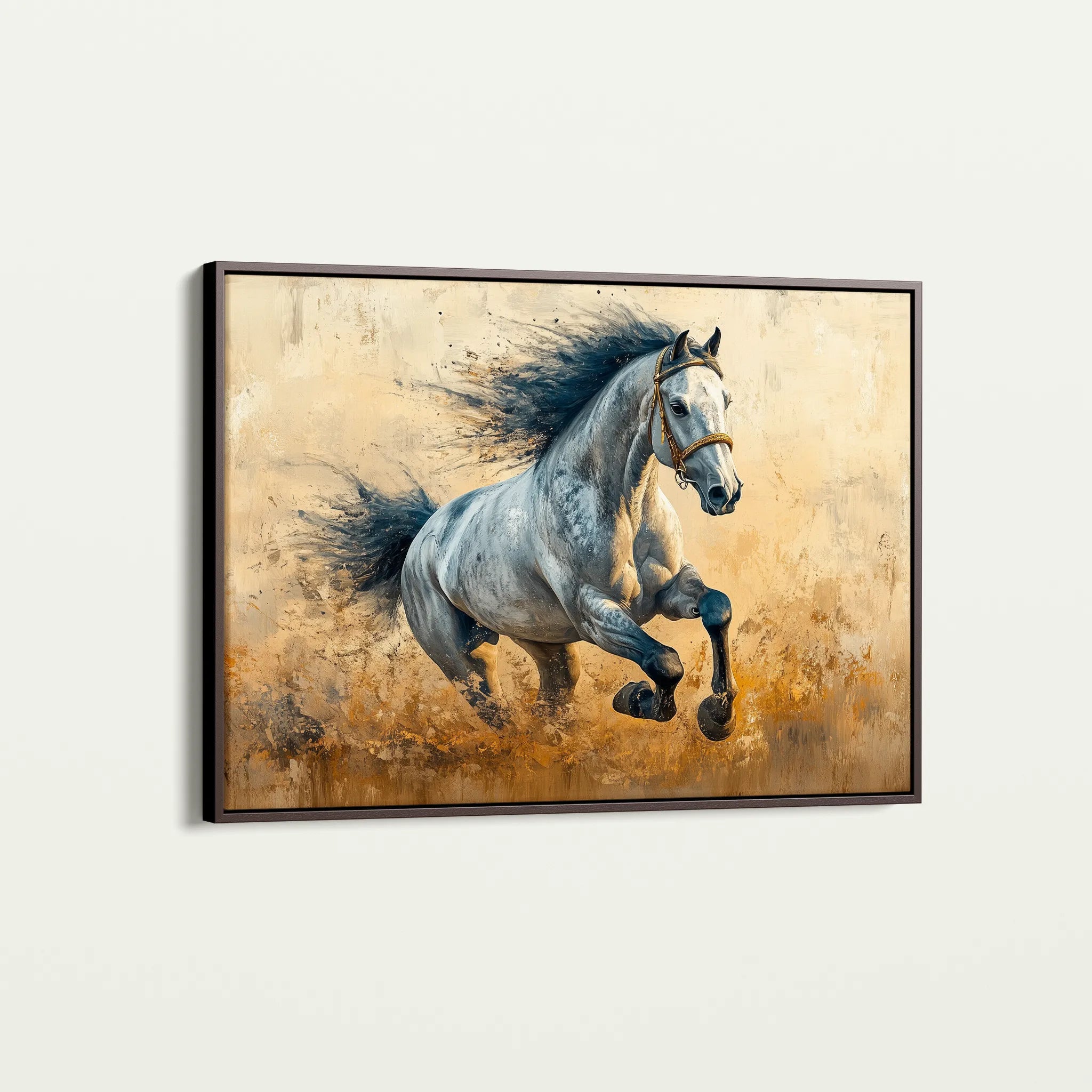 Horses 094 Canvas Art 60 x 40 cm / Black