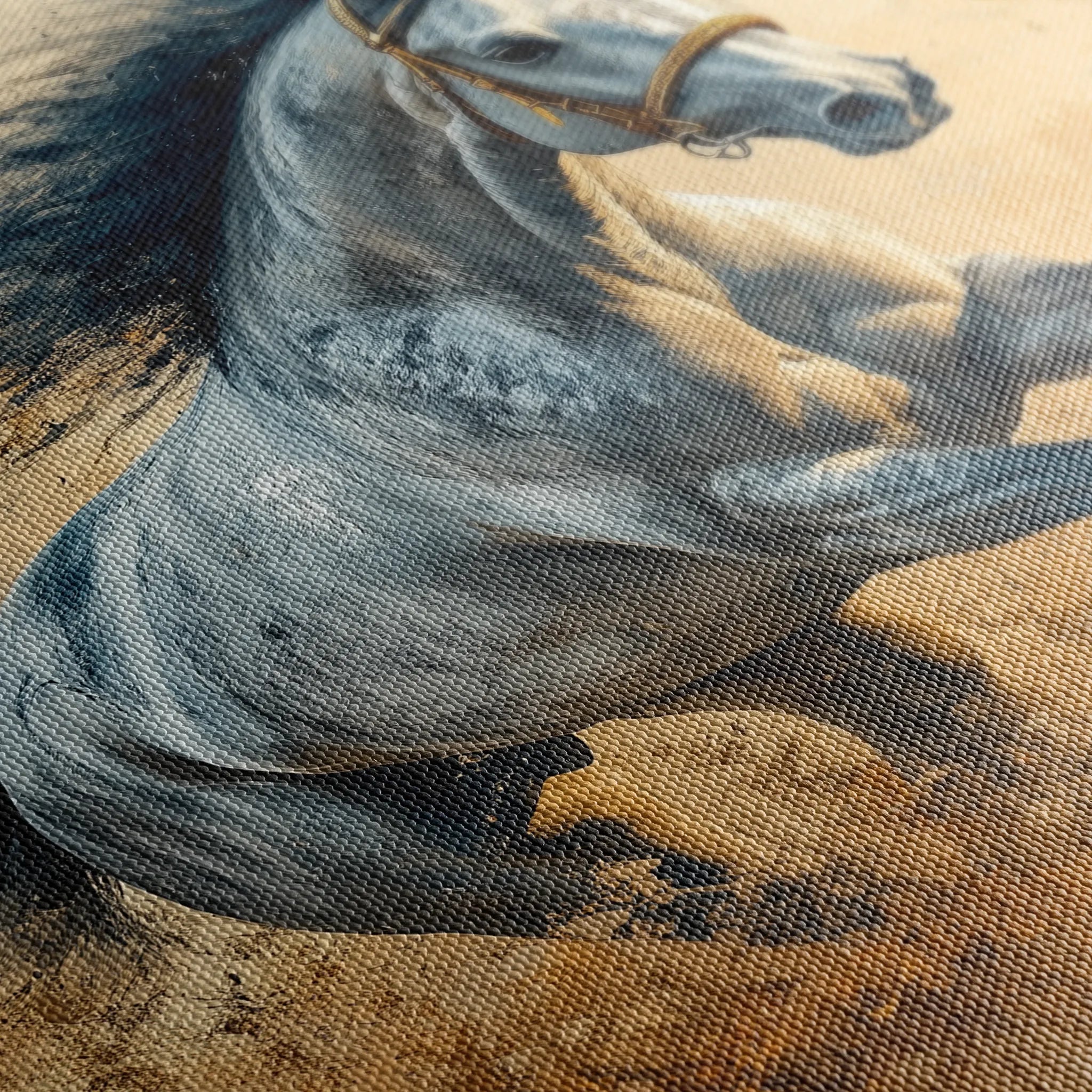 Horses 094 Canvas Art 60 x 40 cm / Black