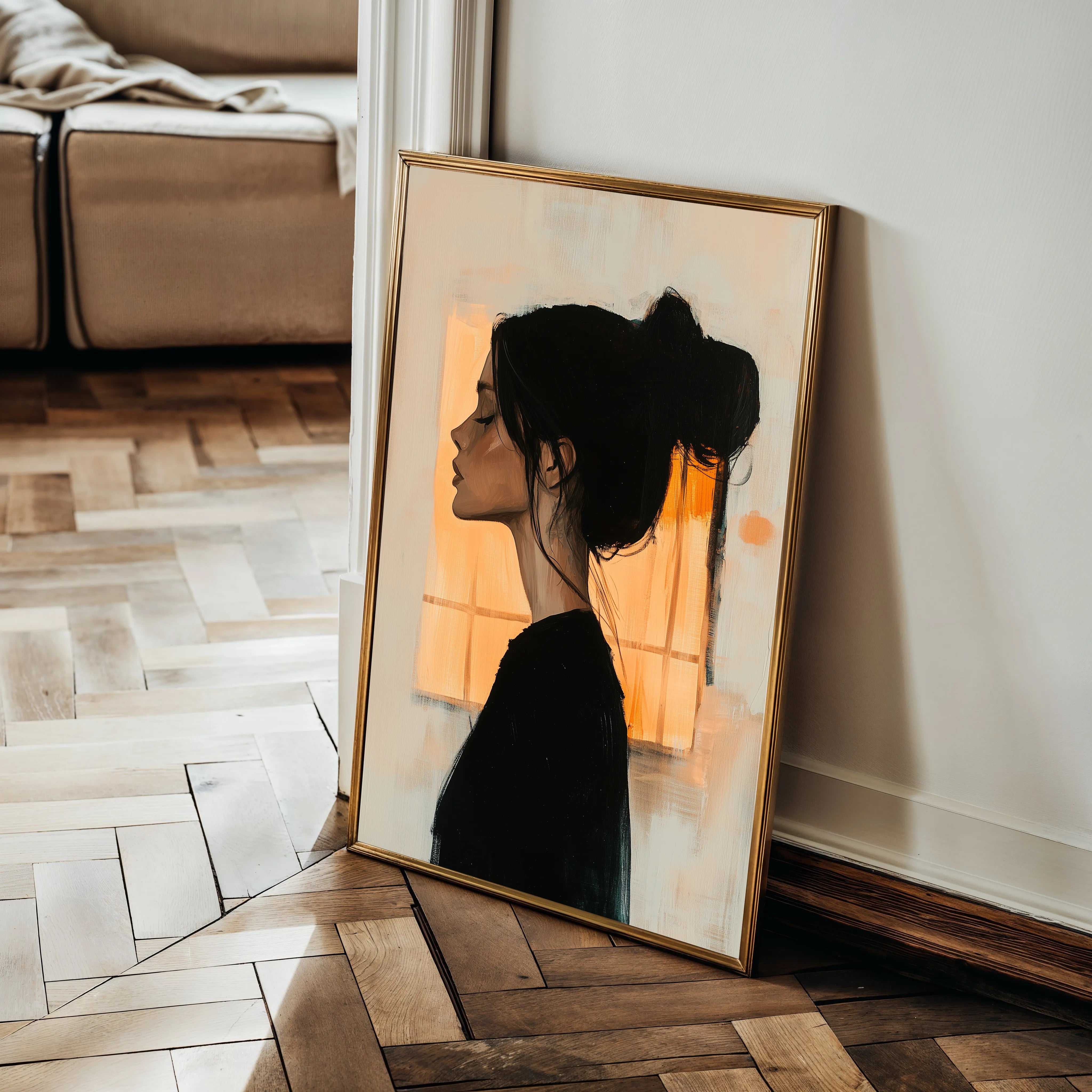 Portrait 094 Canvas Art 60 x 40 cm / Black