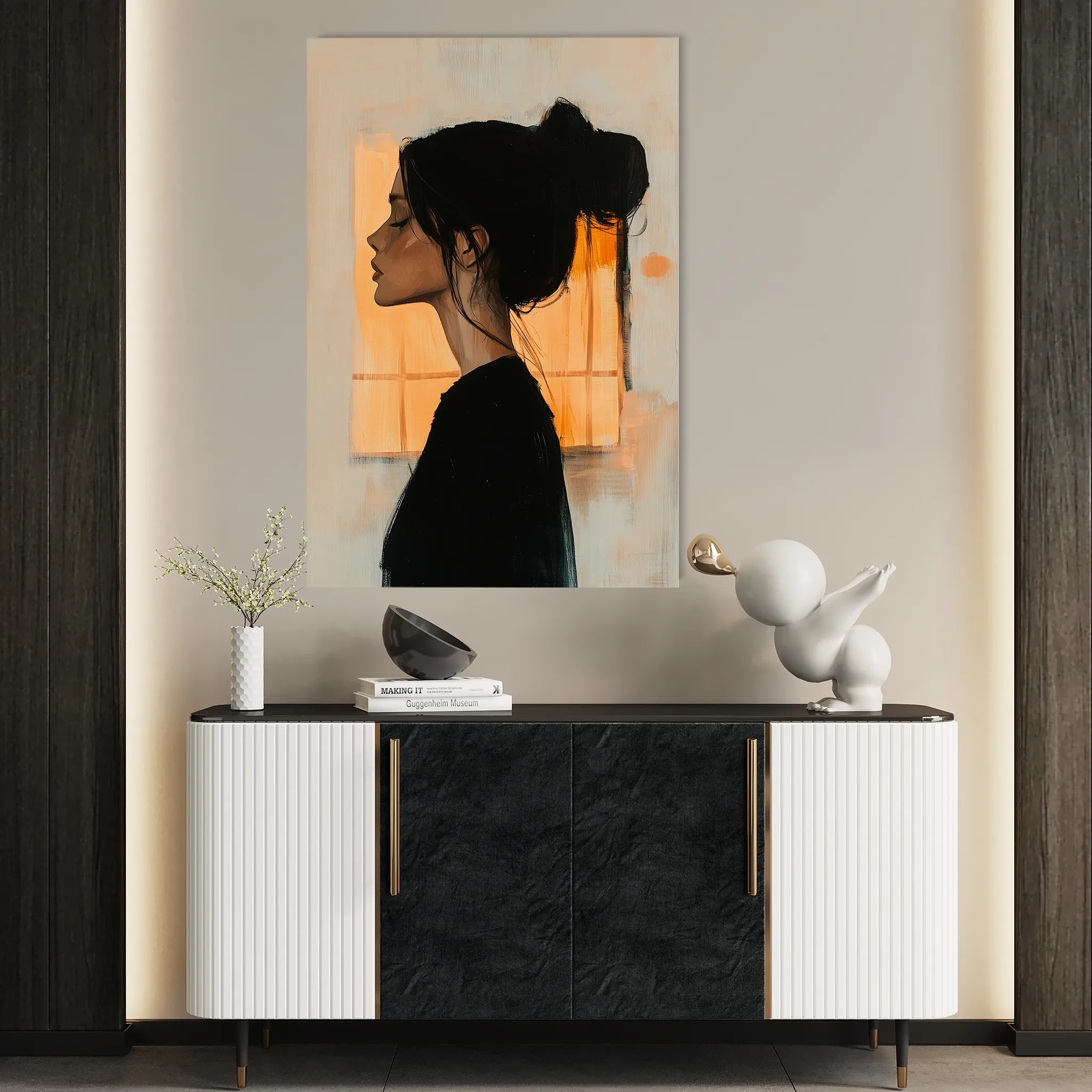 Portrait 094 Canvas Art 60 x 40 cm / Black