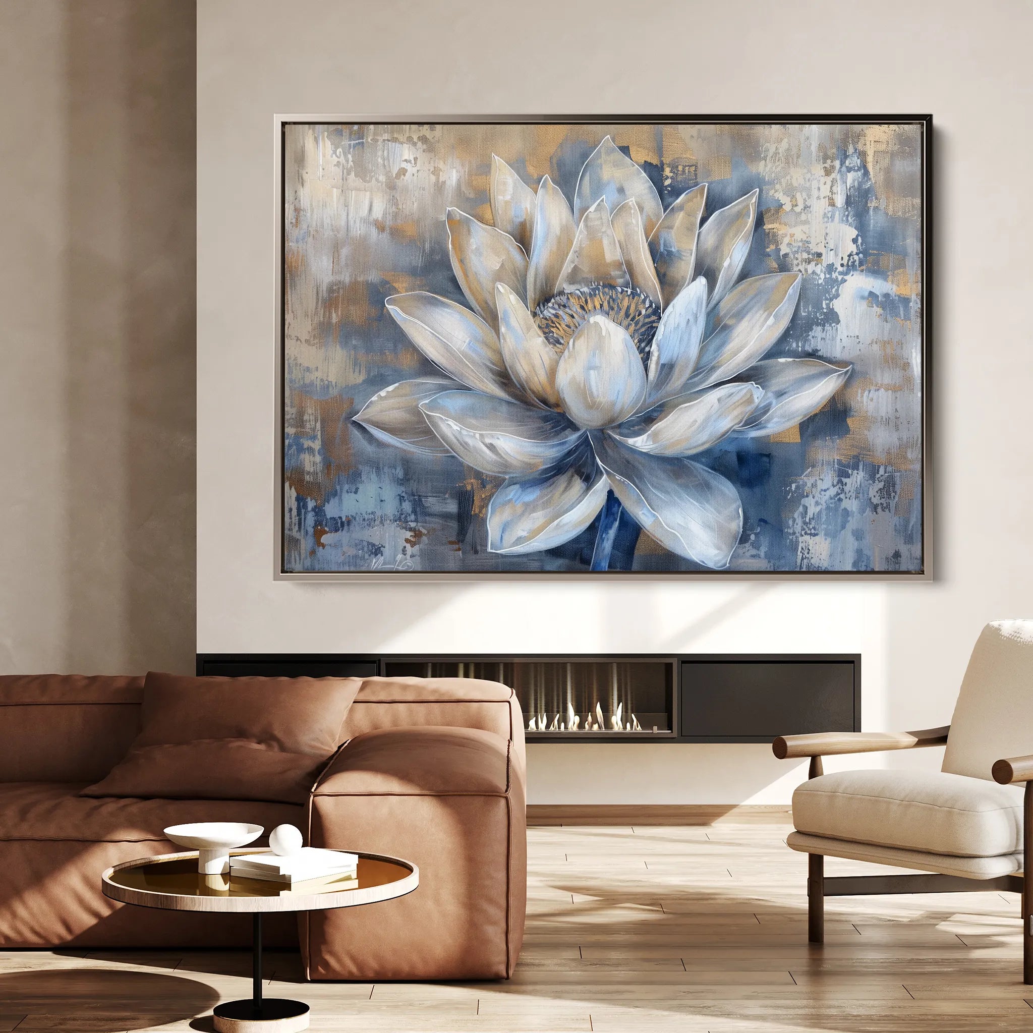 Floral 095 Canvas Art 60 x 40 cm / Black