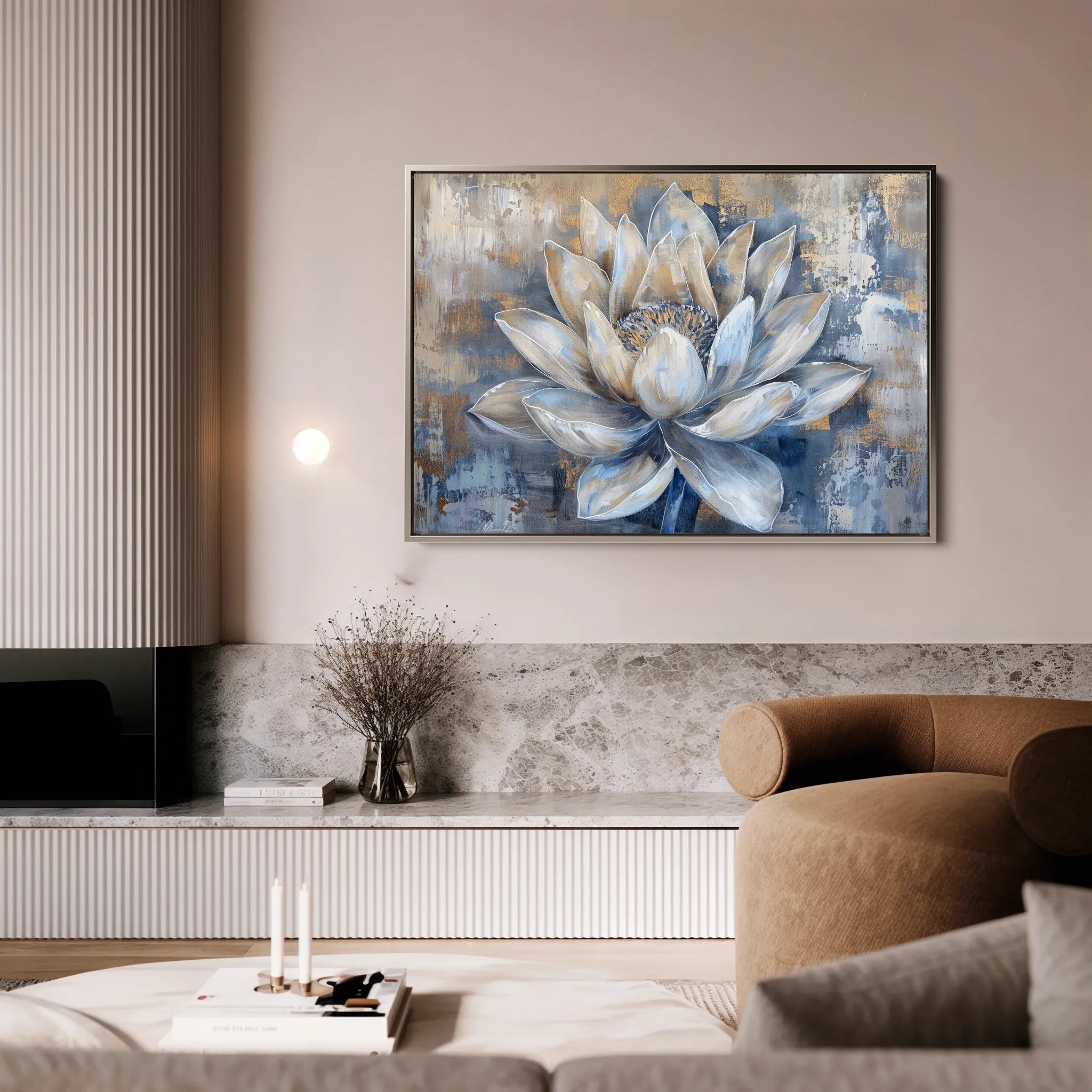 Floral 095 Canvas Art 60 x 40 cm / Black