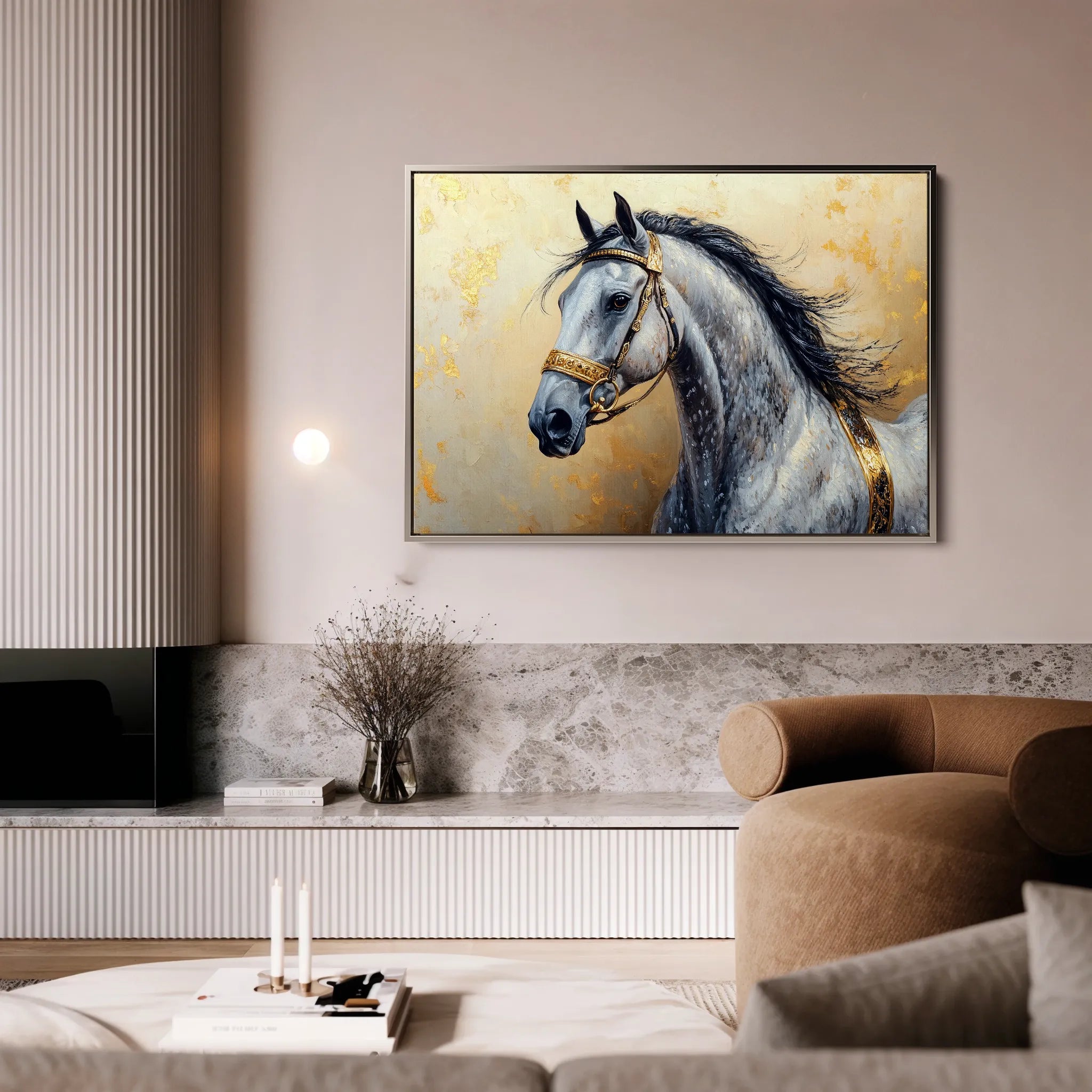 Horses 095 Canvas Art 60 x 40 cm / Black