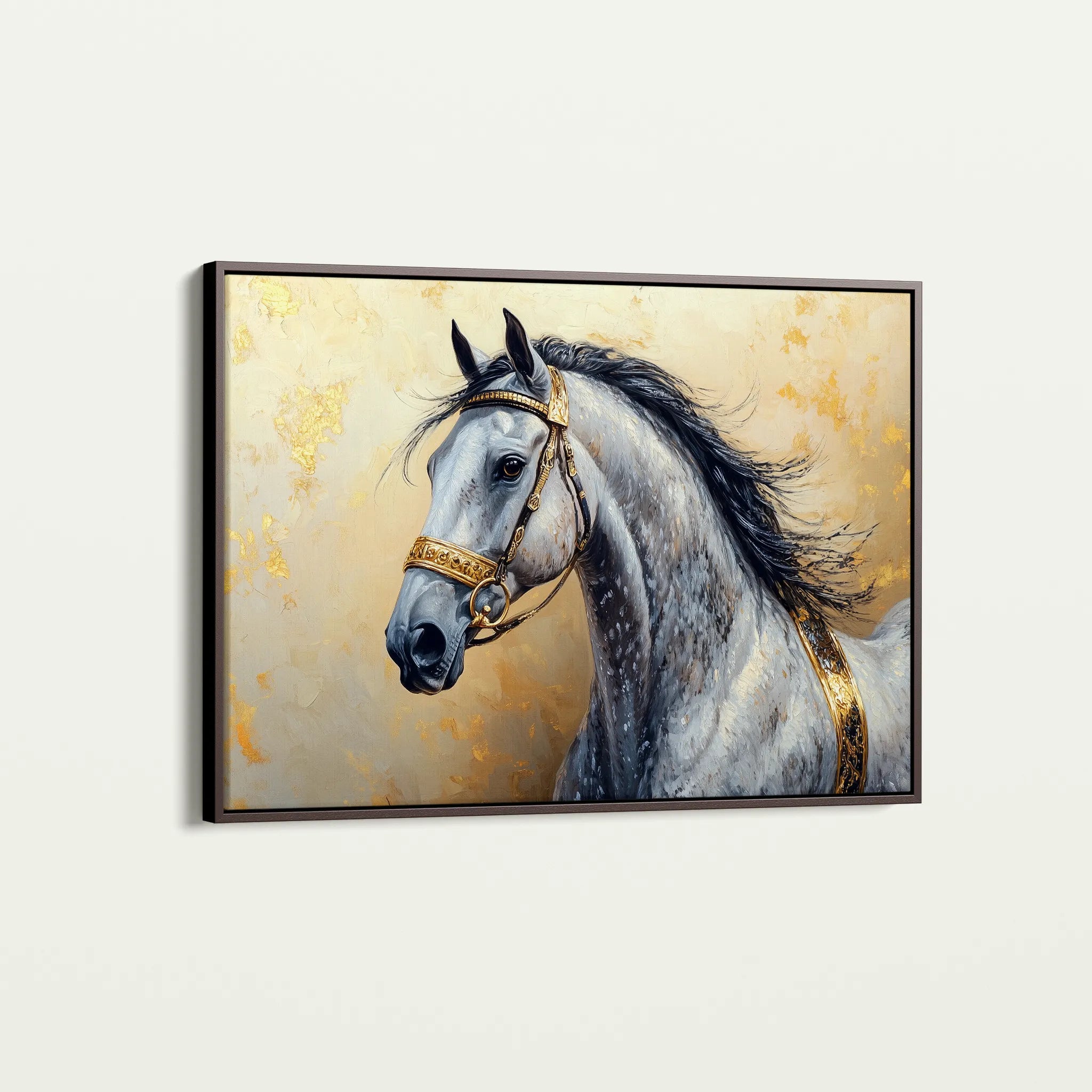 Horses 095 Canvas Art 60 x 40 cm / Black