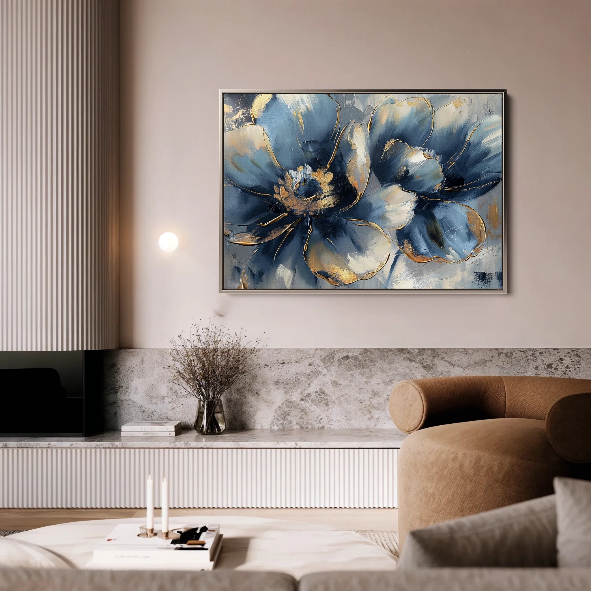 Floral 096 Canvas Art 60 x 40 cm / Black