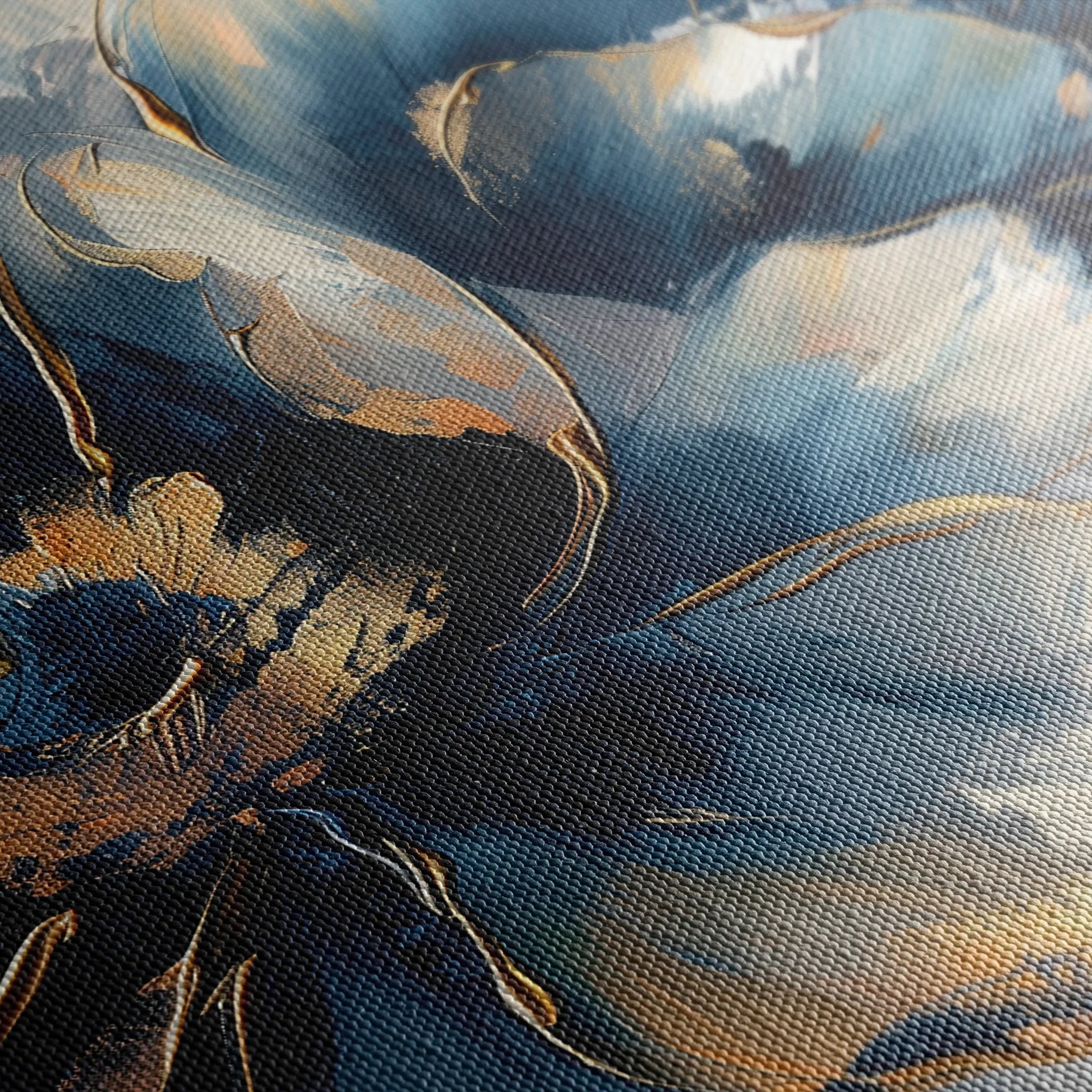 Floral 096 Canvas Art 60 x 40 cm / Black