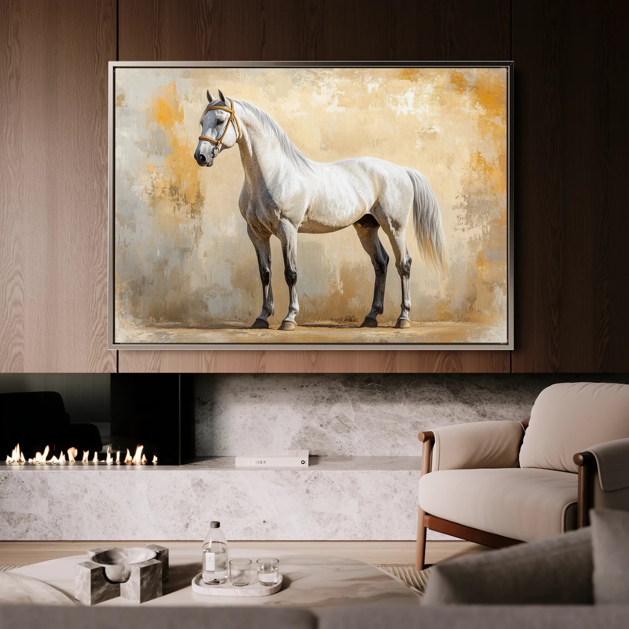 Horses 096 Canvas Art 60 x 40 cm / Black
