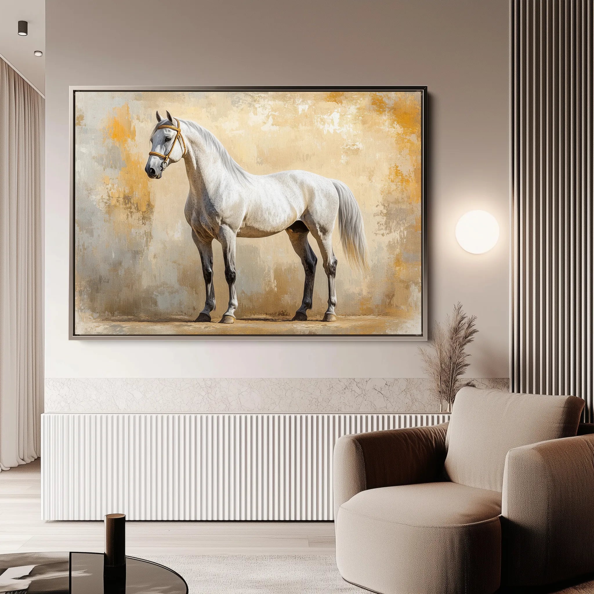 Horses 096 Canvas Art 60 x 40 cm / Black