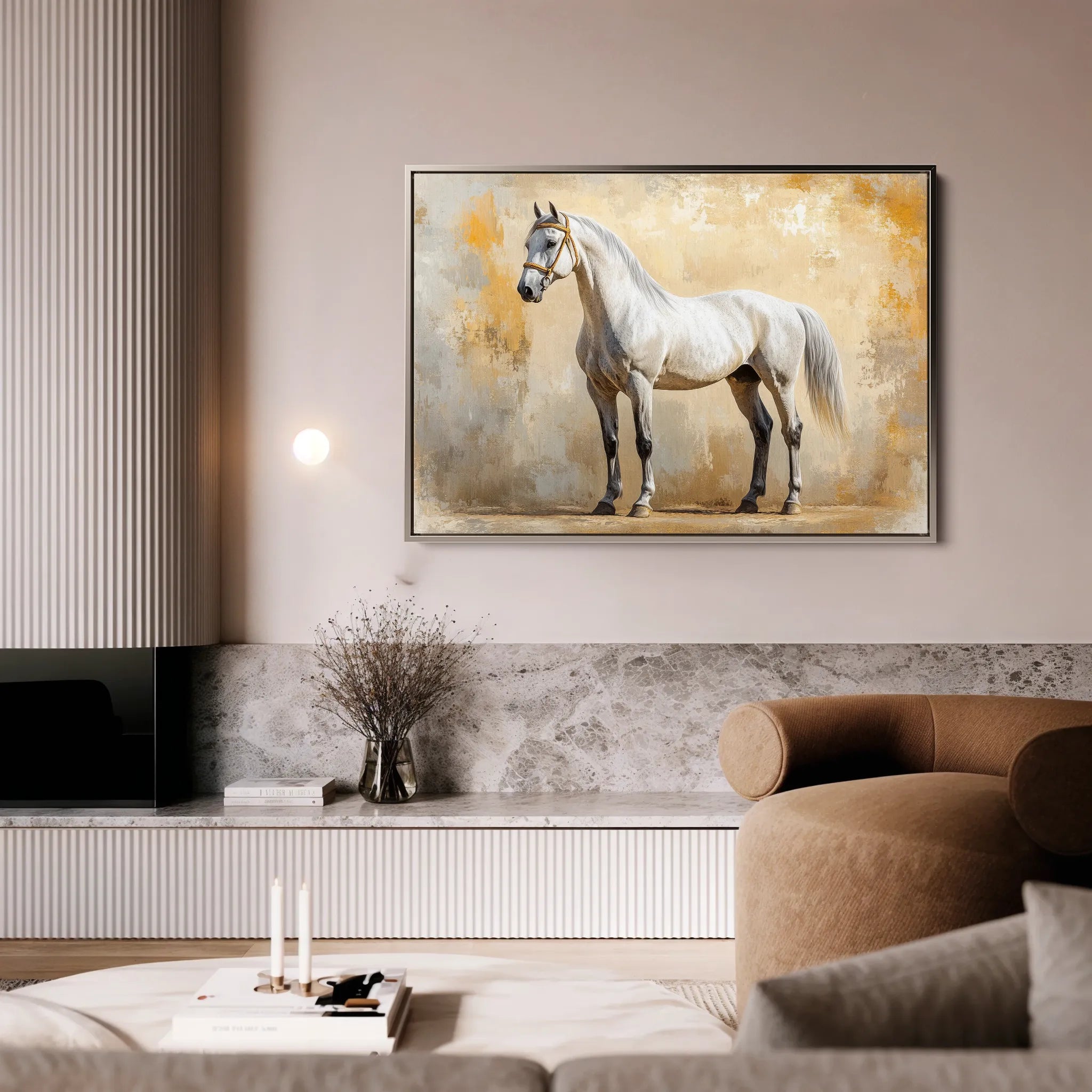 Horses 096 Canvas Art 60 x 40 cm / Black
