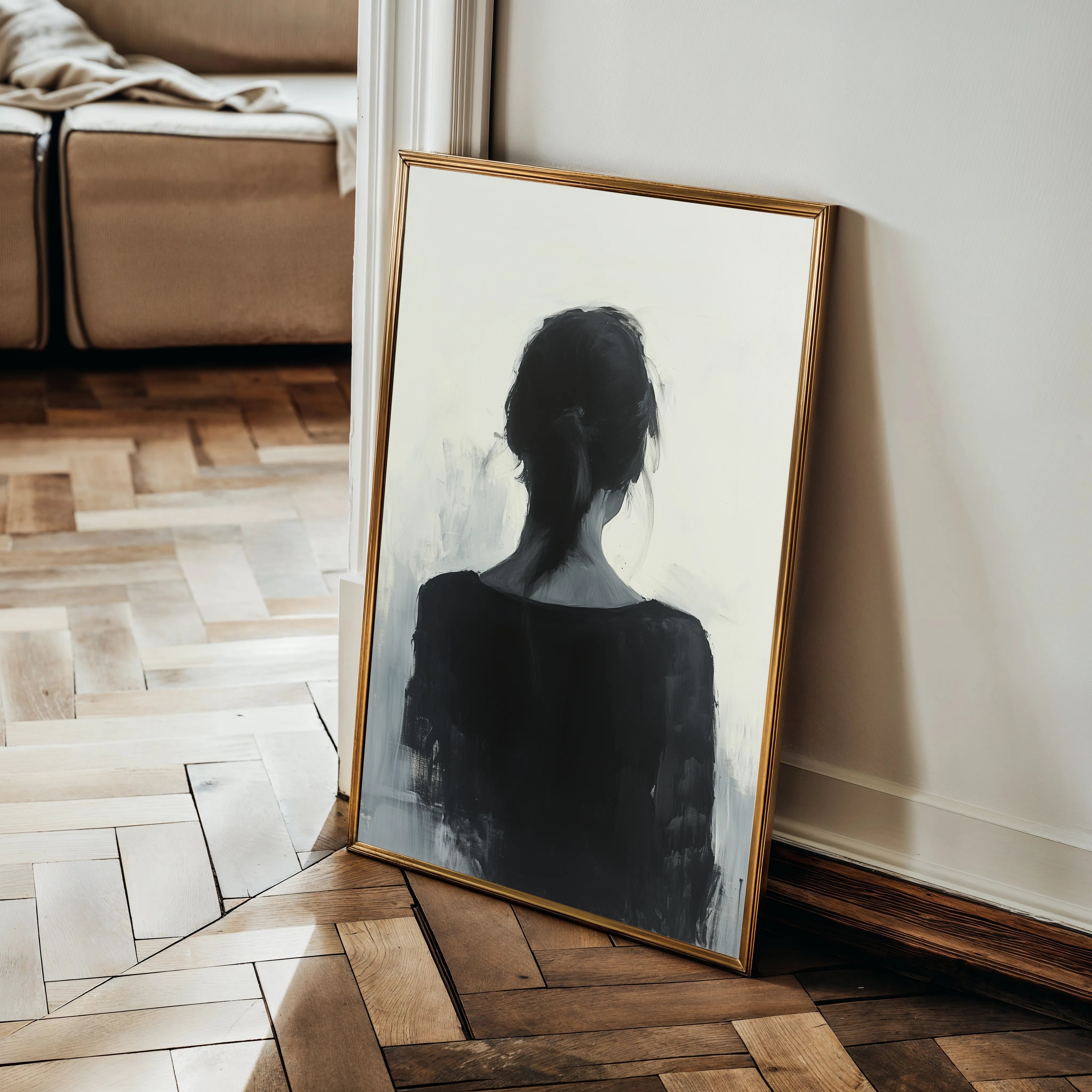 Portrait 096 Canvas Art 60 x 40 cm / Black
