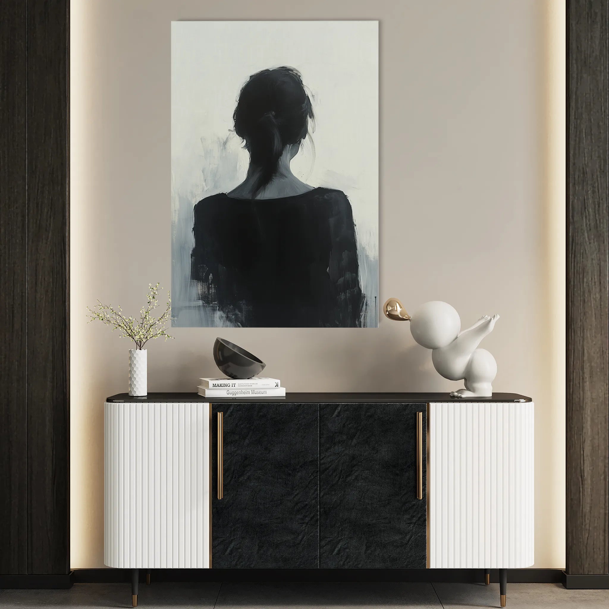 Portrait 096 Canvas Art 60 x 40 cm / Black
