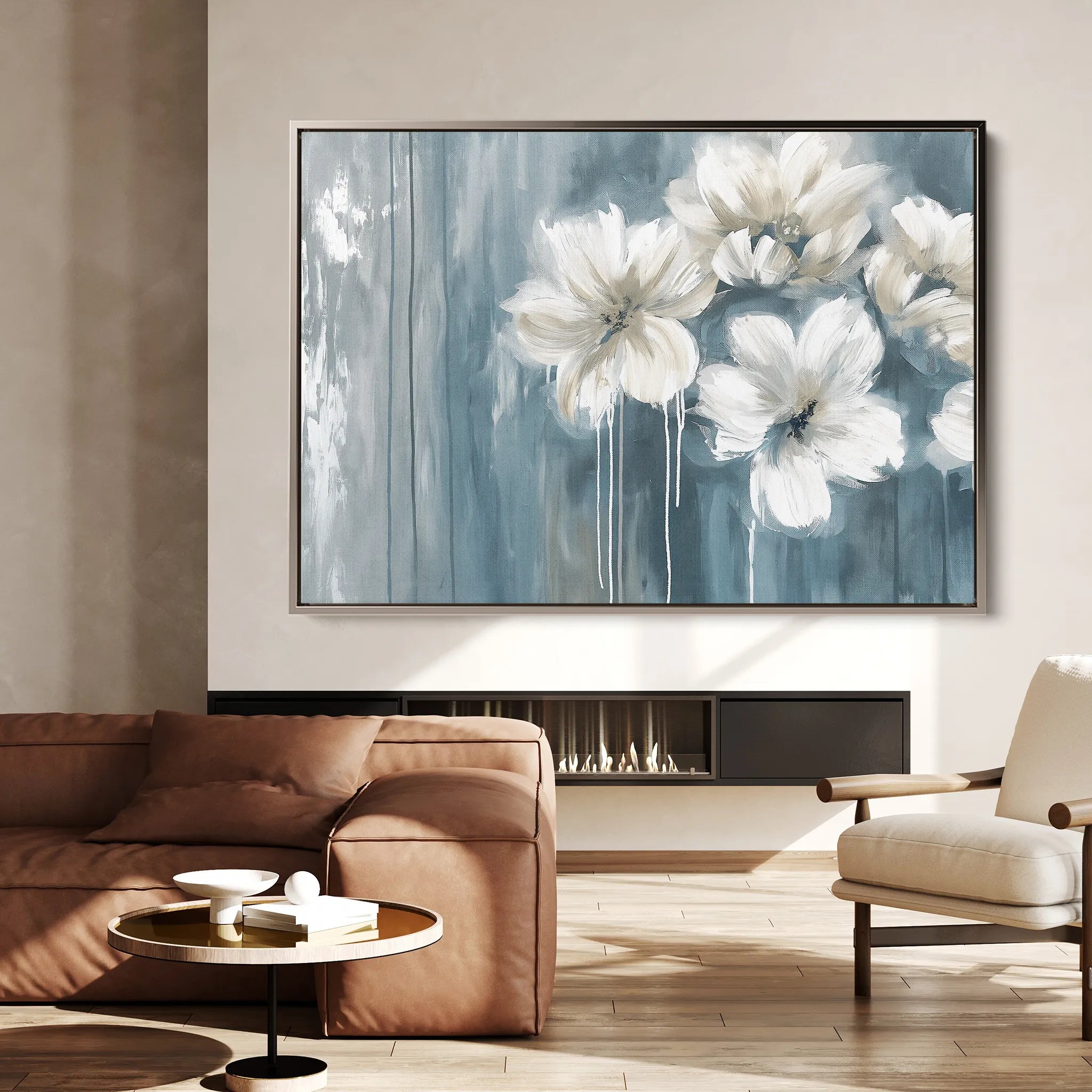 Floral 097 Canvas Art 60 x 40 cm / Black