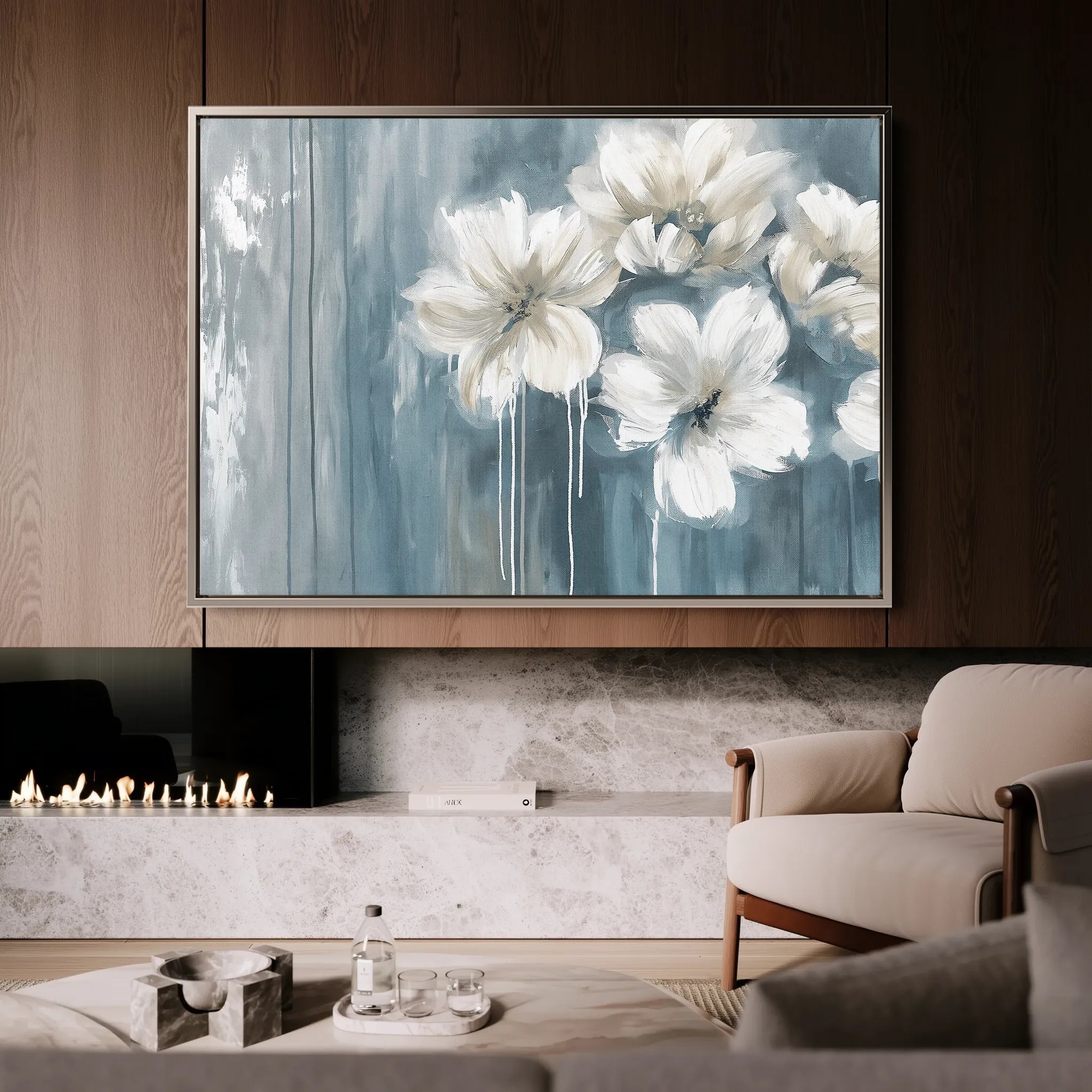 Floral 097 Canvas Art 60 x 40 cm / Black