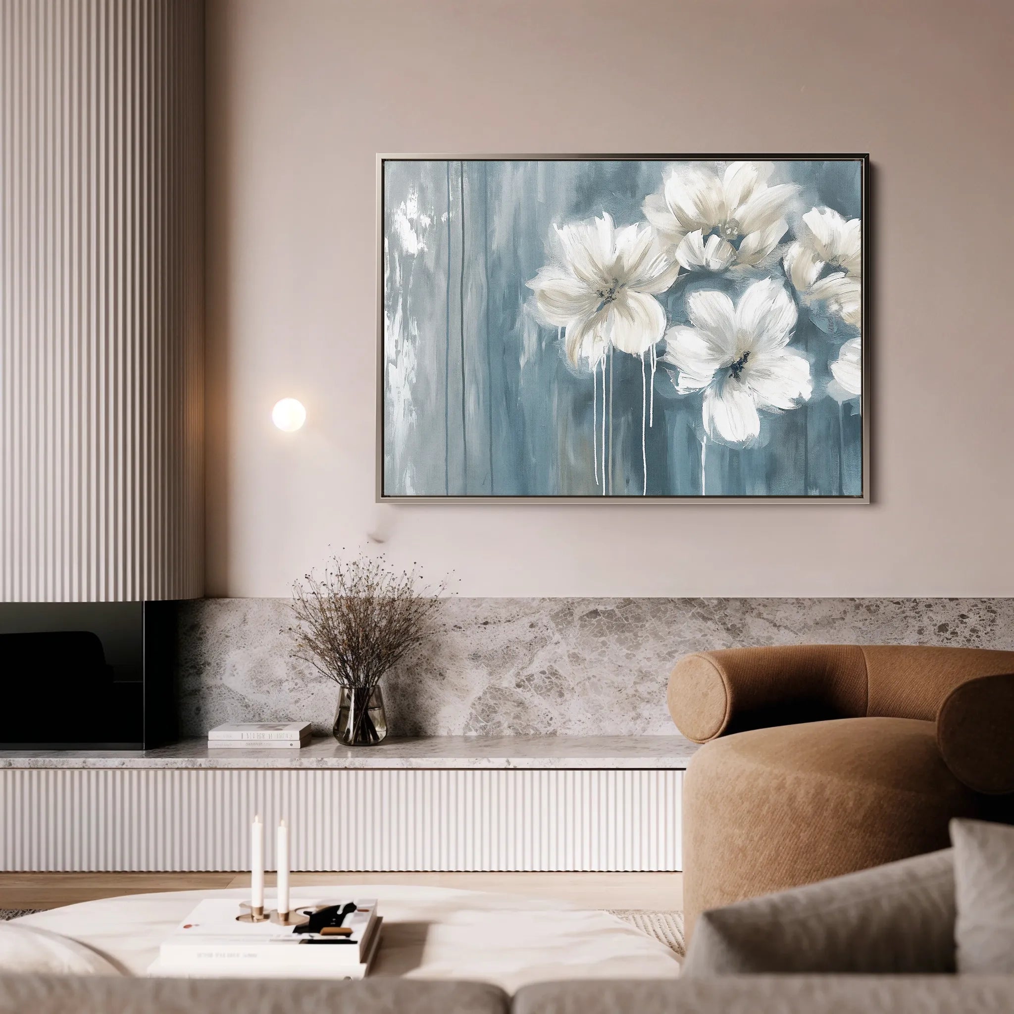 Floral 097 Canvas Art 60 x 40 cm / Black