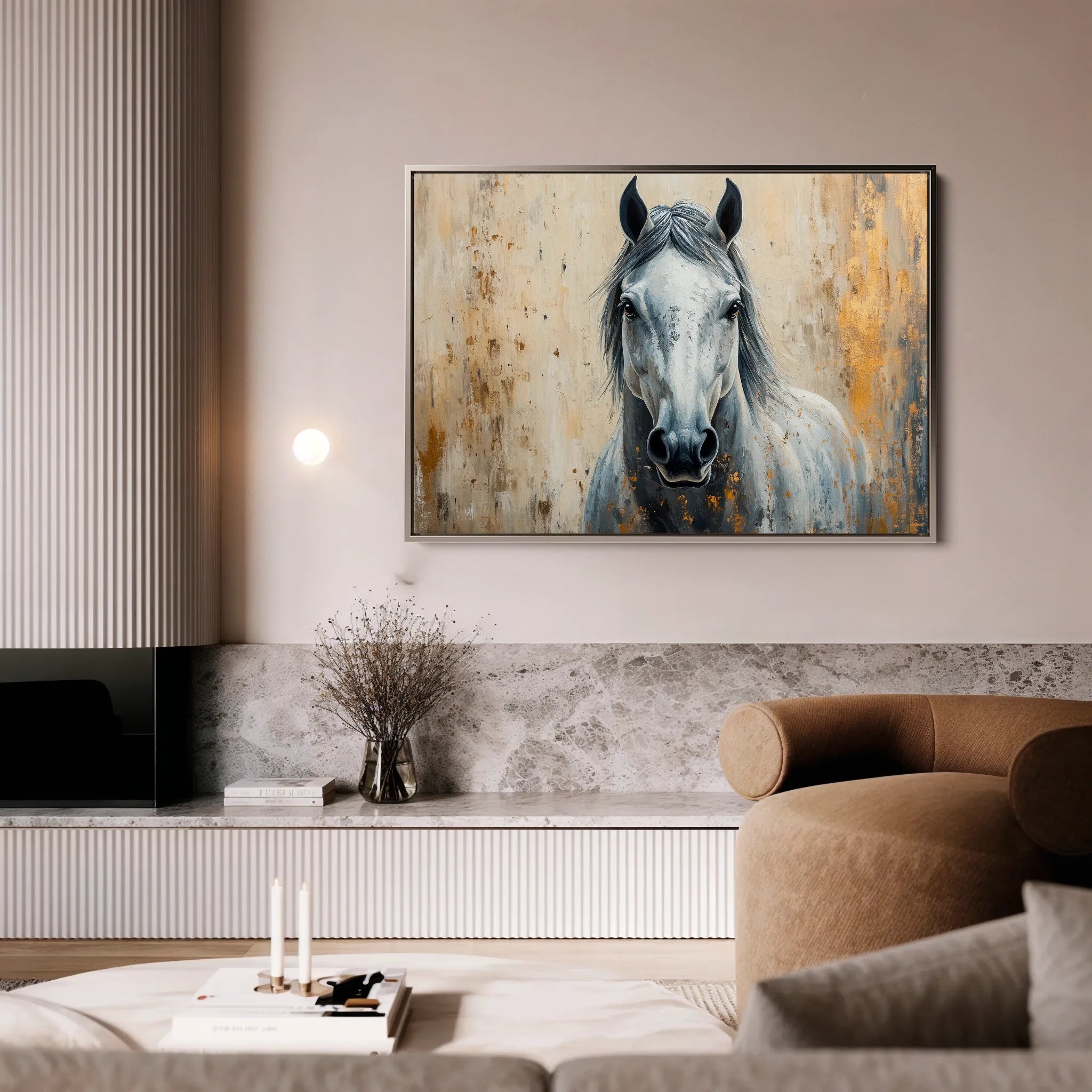 Horses 097 Canvas Art 60 x 40 cm / Black