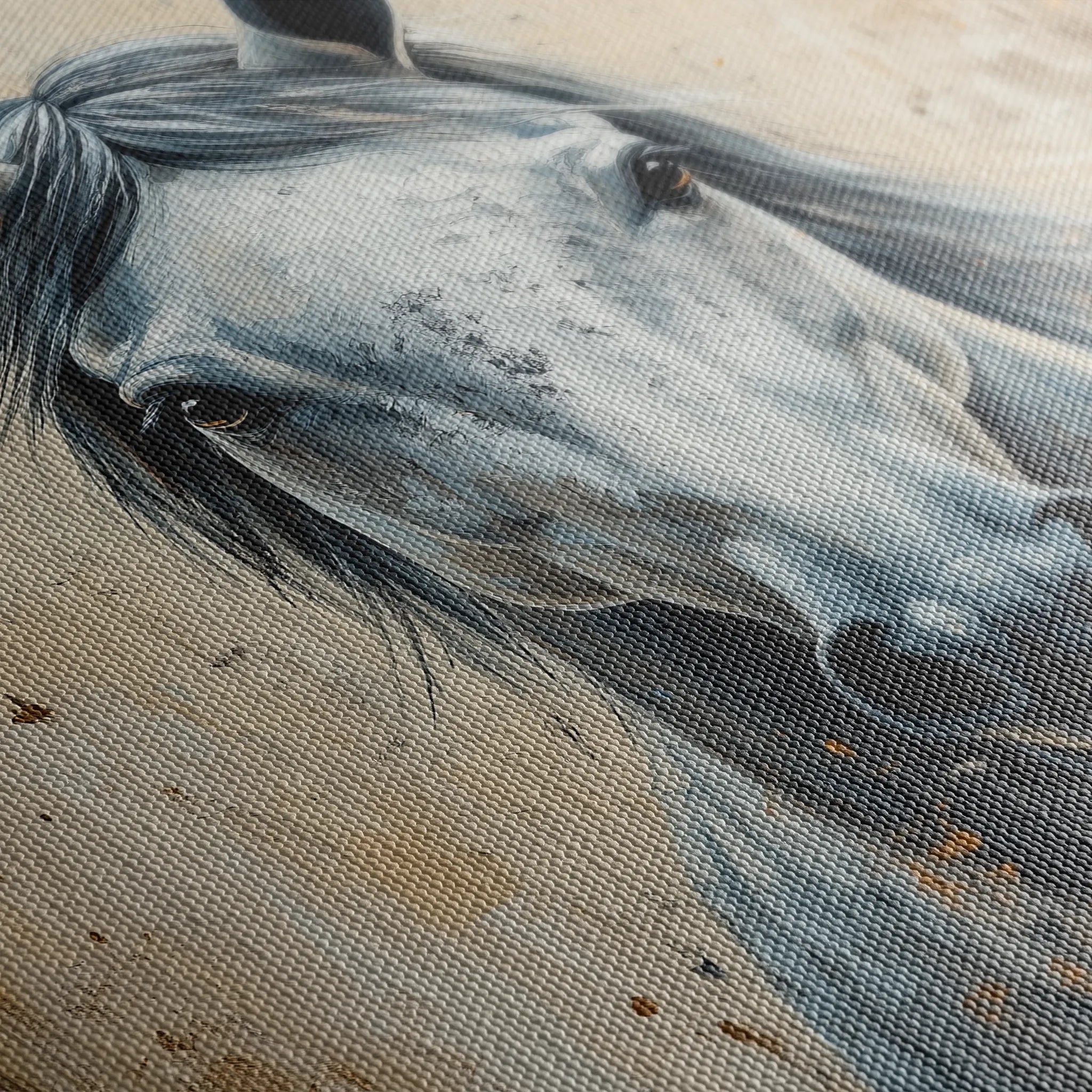 Horses 097 Canvas Art 60 x 40 cm / Black