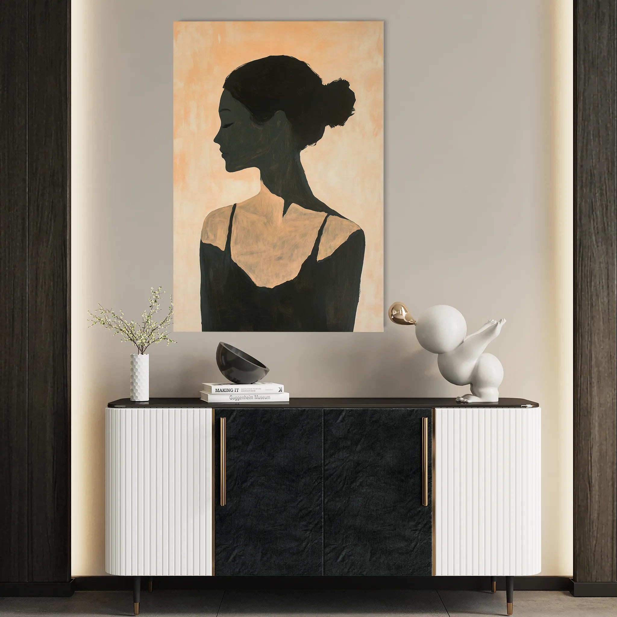 Portrait 097 Canvas Art 60 x 40 cm / Black
